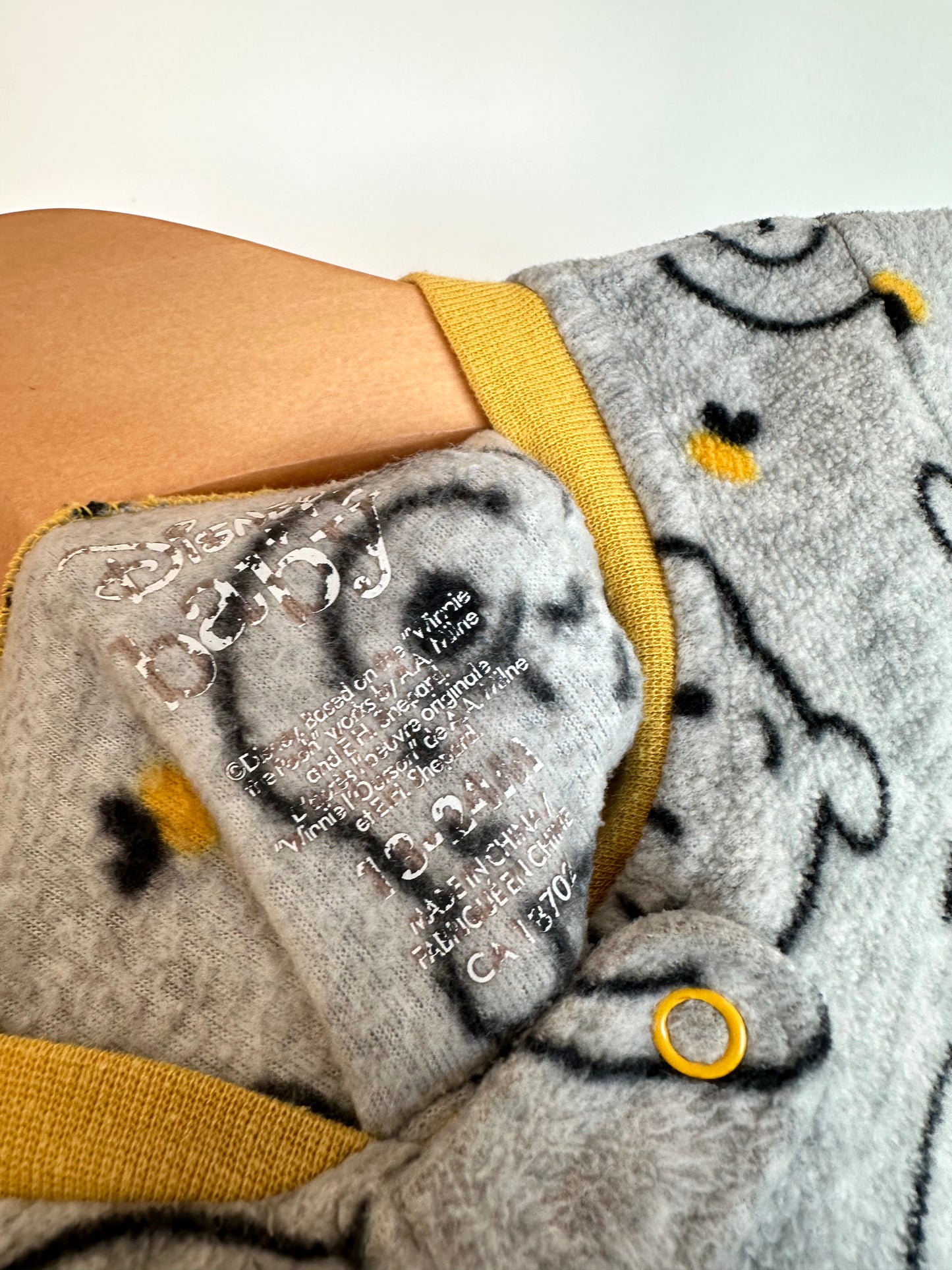 Grey Fleece Winnie The Pooh Sleeper / 18-24m