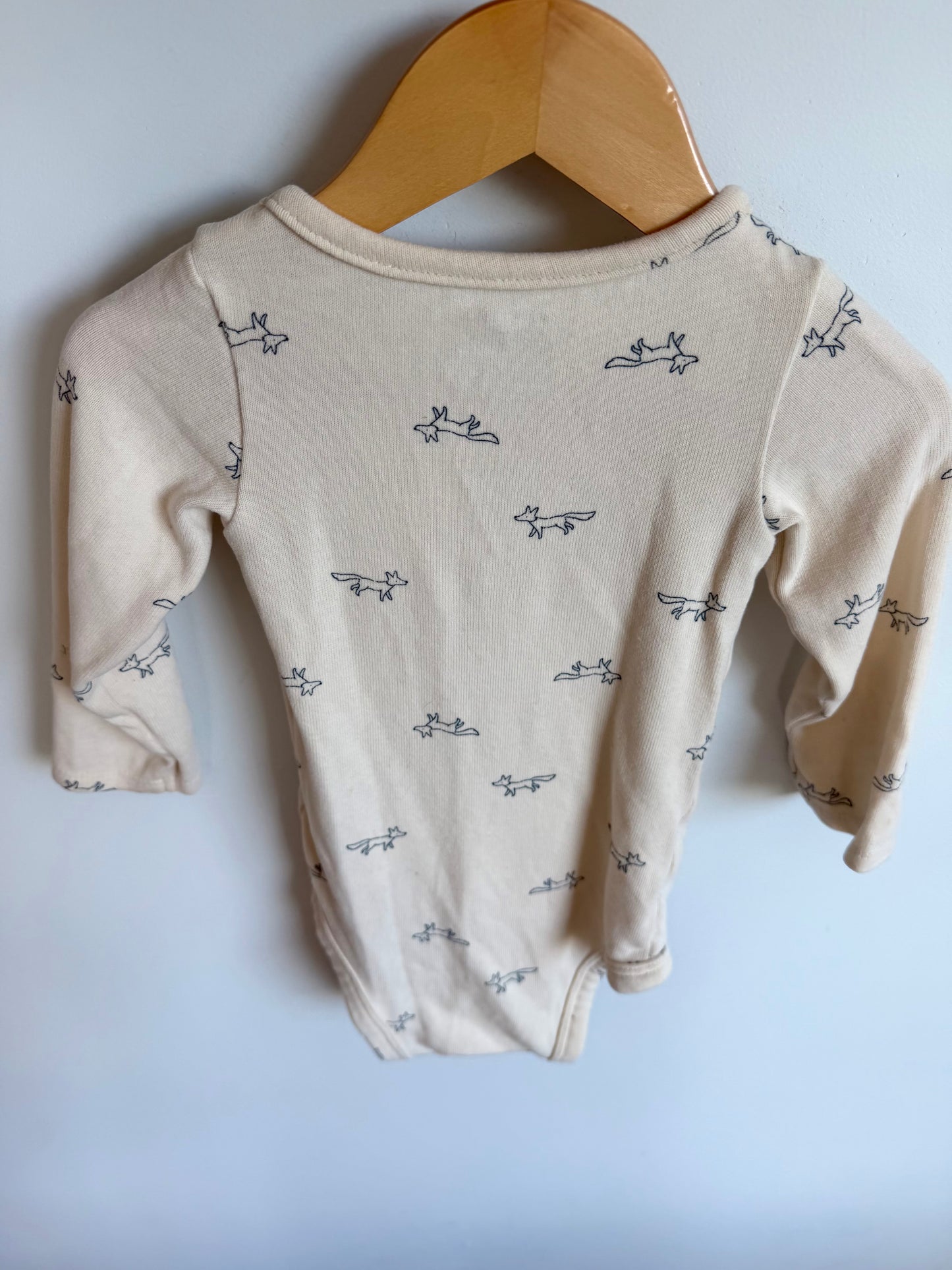 Soft Cream Fox Bodysuit / 18m
