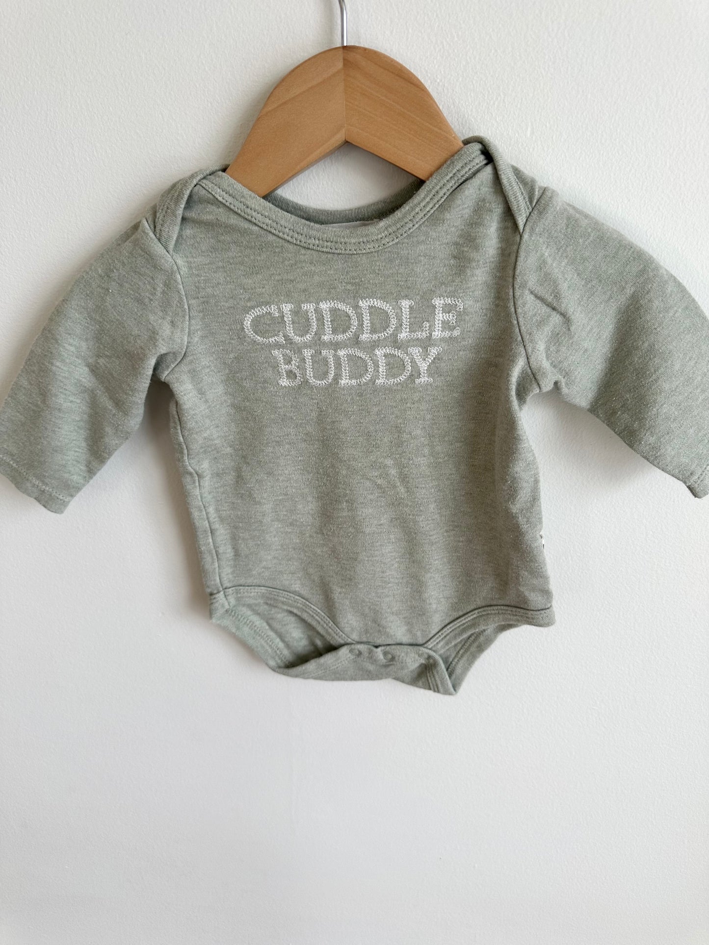 Set of 2 Organic Long Sleeve Bodysuits - Green + Pink / 6-9m