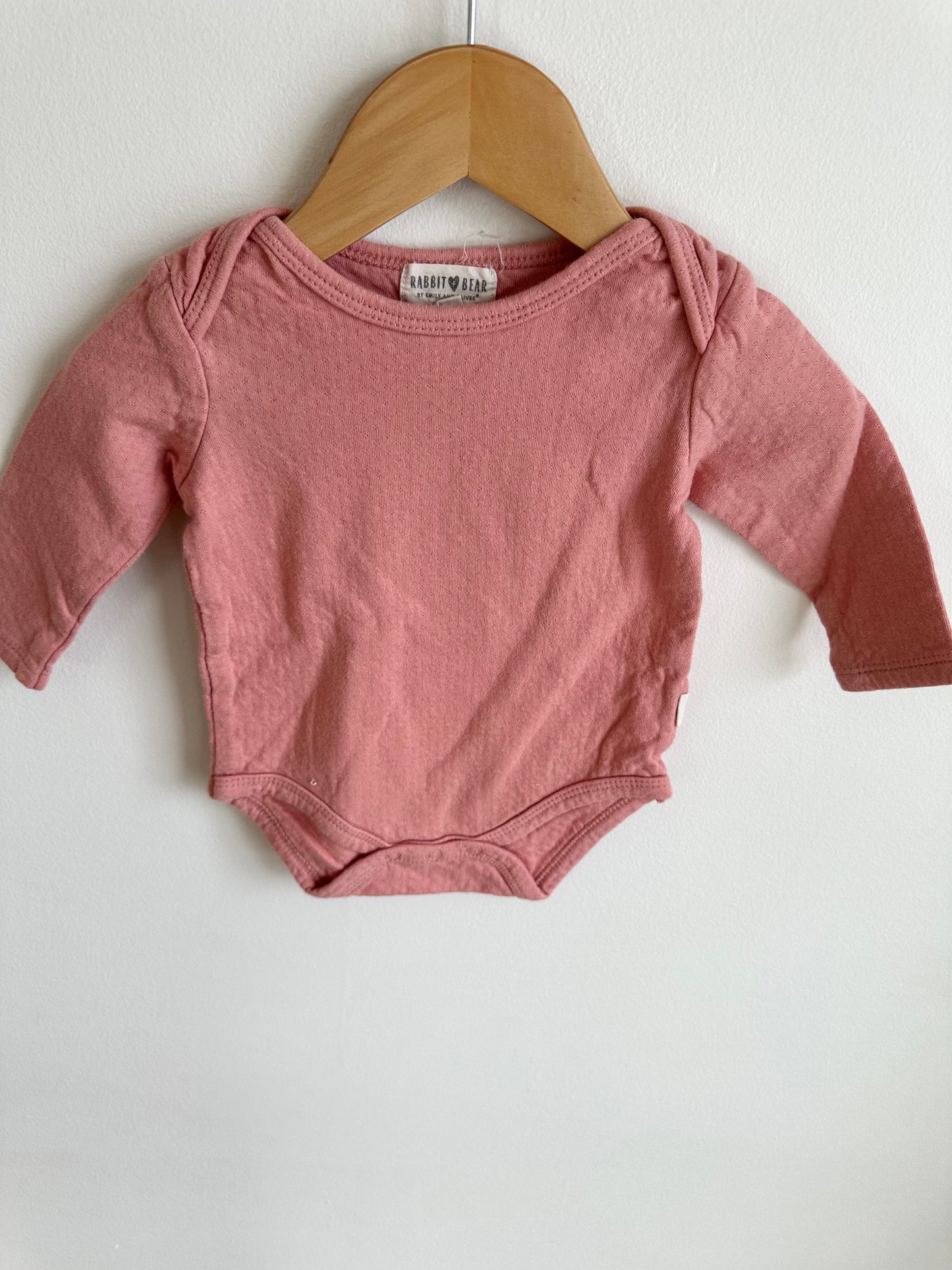 Set of 2 Organic Long Sleeve Bodysuits - Green + Pink / 6-9m