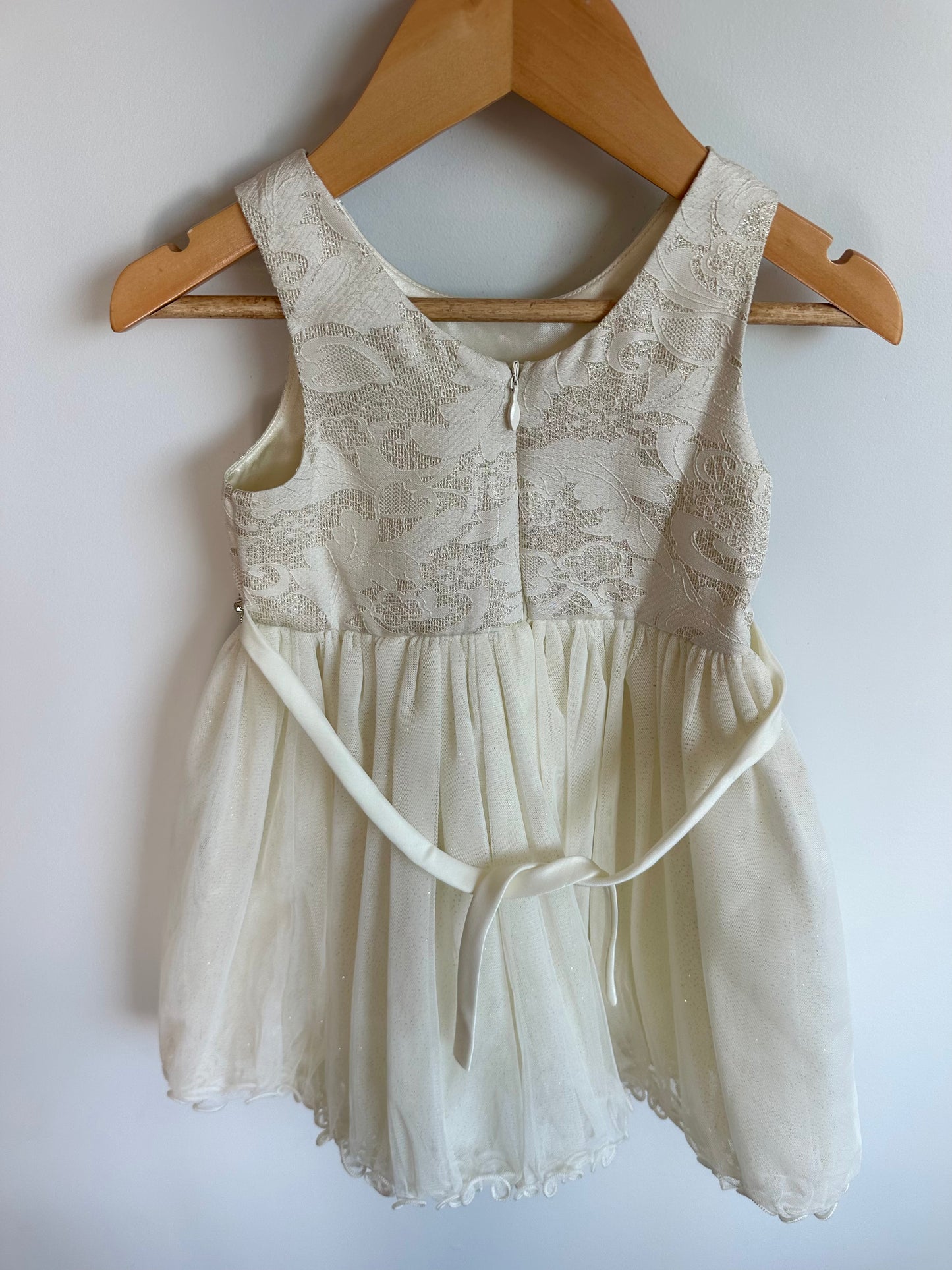 Cream Sparkly Dress / 2T