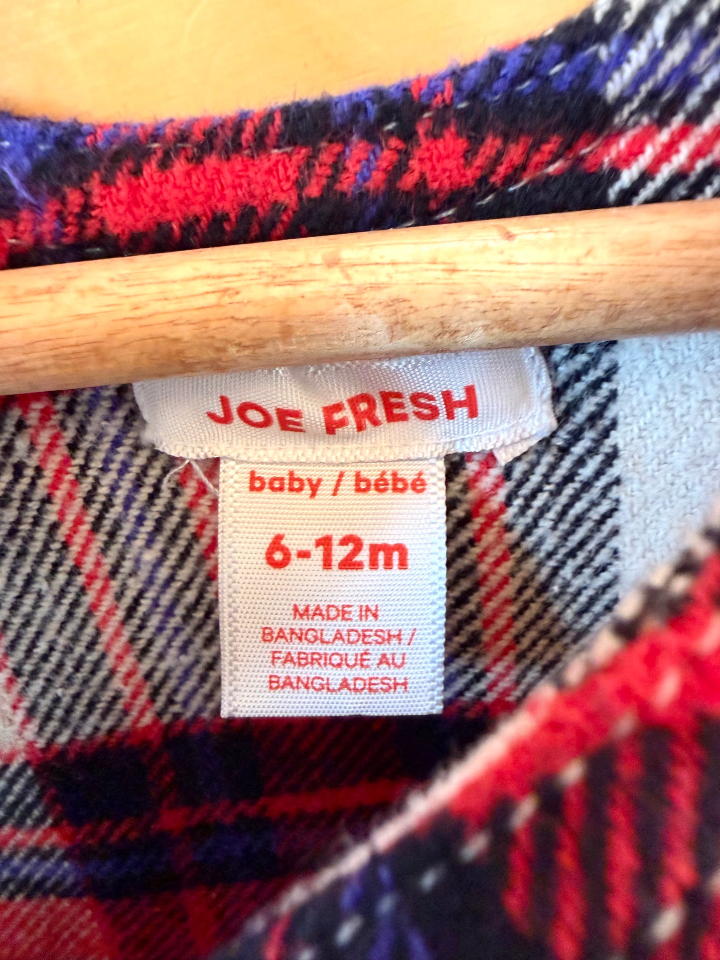 Tartan Overall Pocket Dress / 6-12m