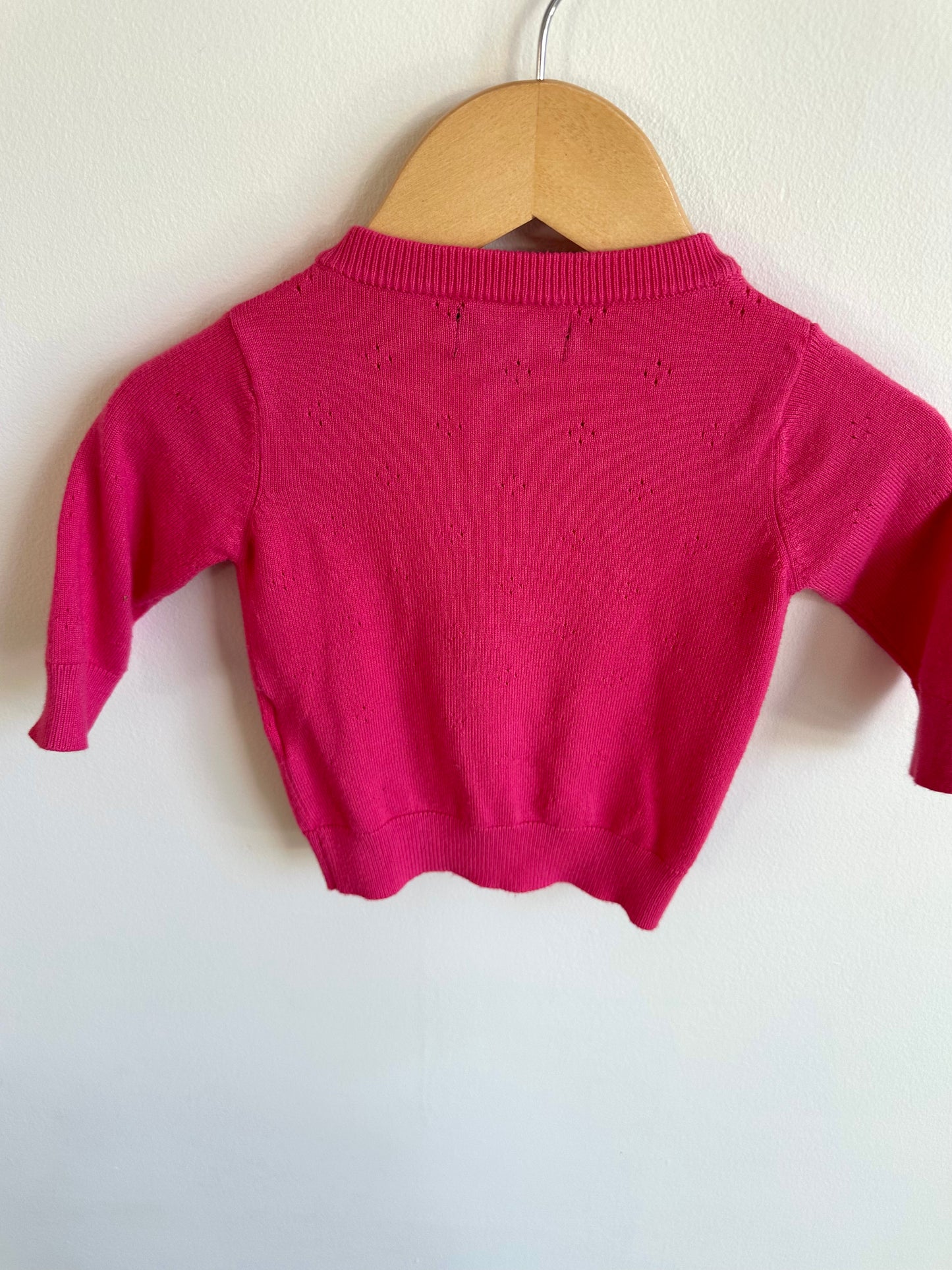 Pink Eyelet Cardigan / 3m