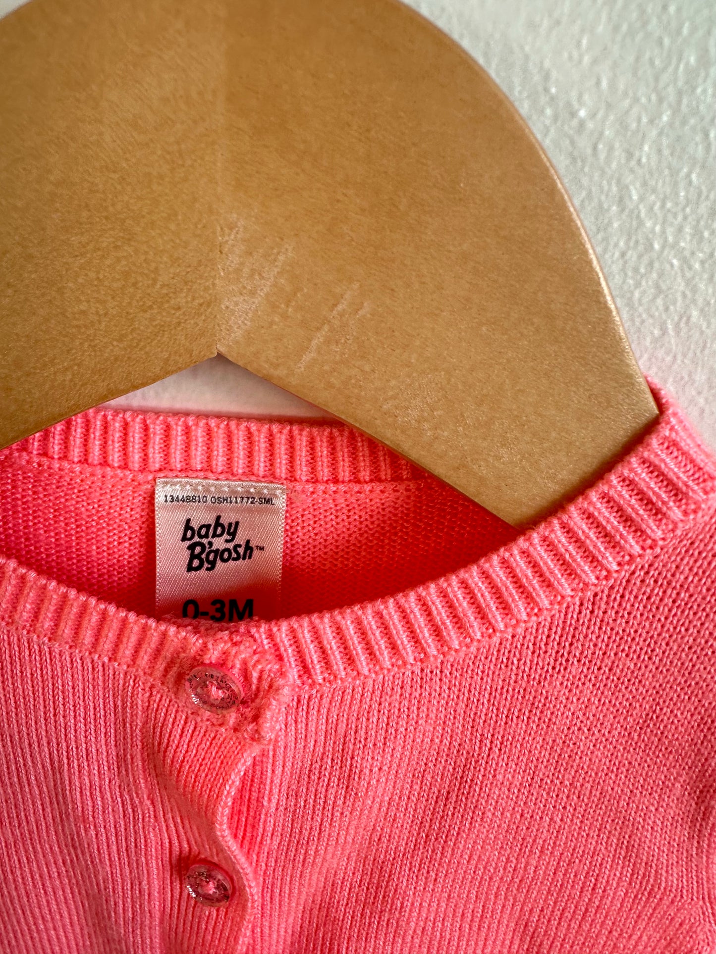 OshKosh Pink Pocket Cardigan / 0-3m