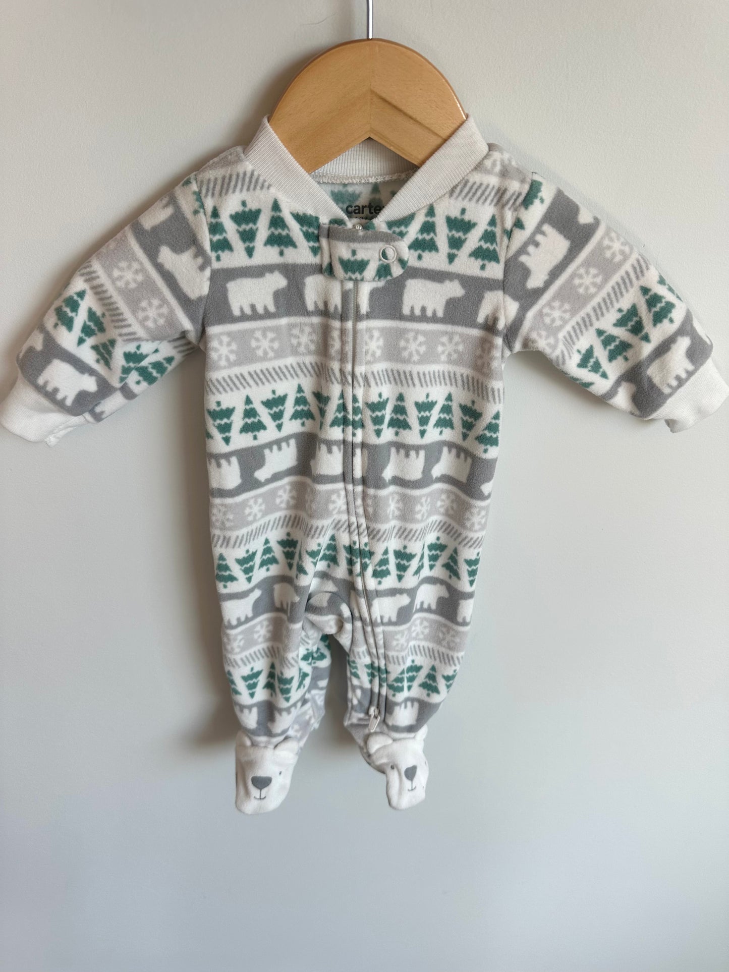 Polar Bear Tree Fleece Sleeper / 0m