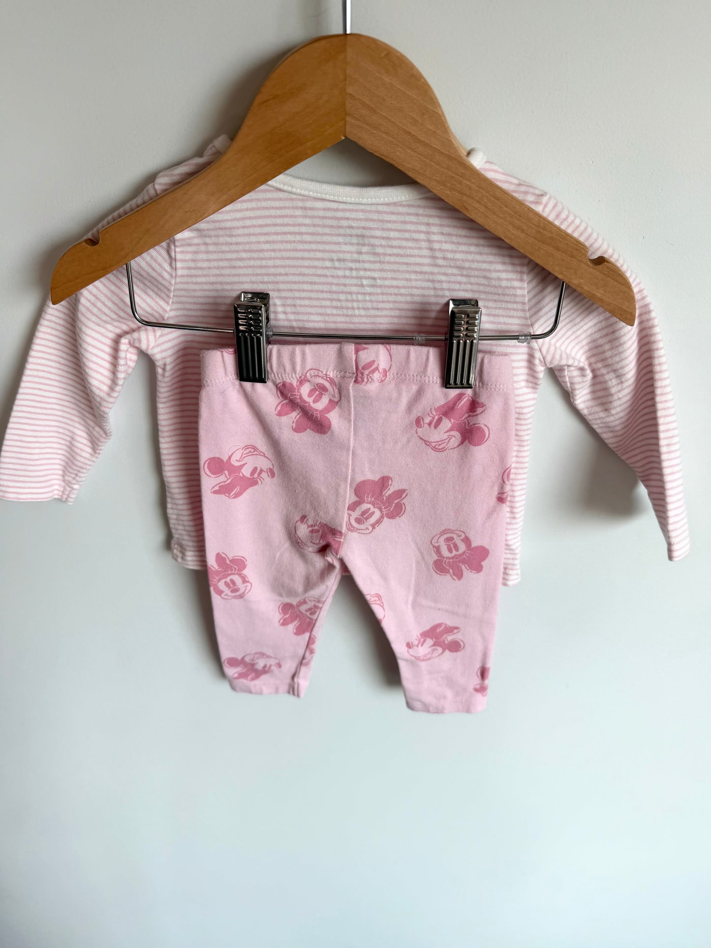 Minnie Mouse Striped Pink Top + Pants Set / 9m