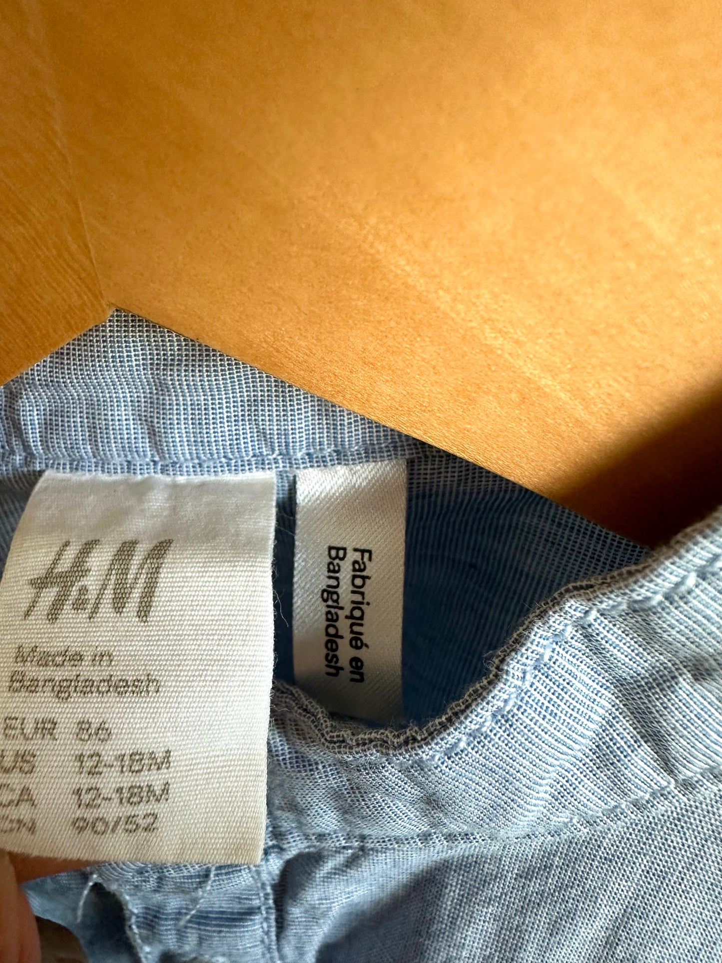 H&M Chambray Half Button Up Top / 12-18m