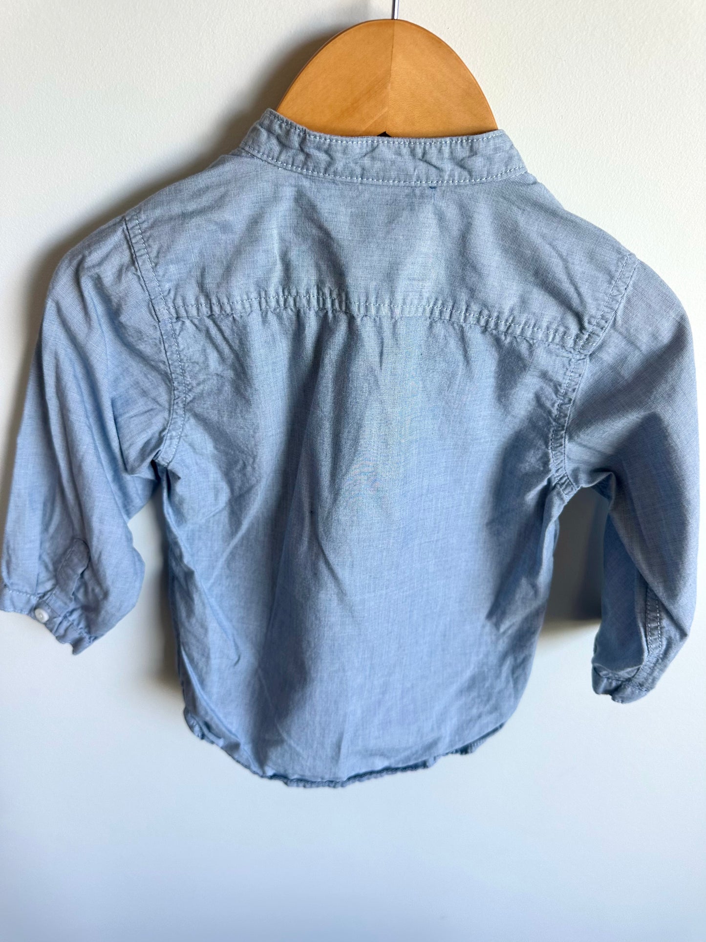 H&M Chambray Half Button Up Top / 12-18m