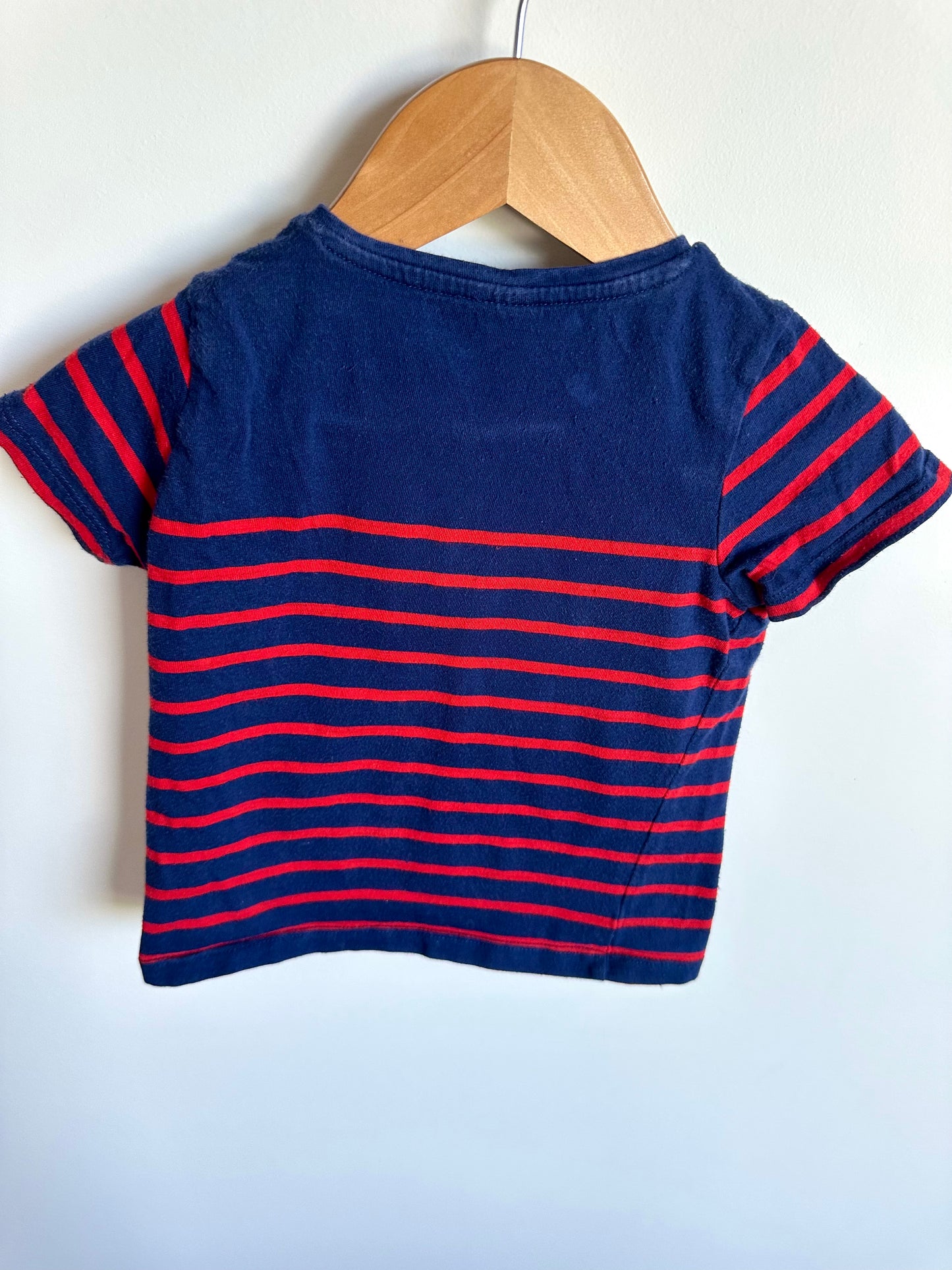 H&M Striped Navy Red T-Shirt / 12-18m