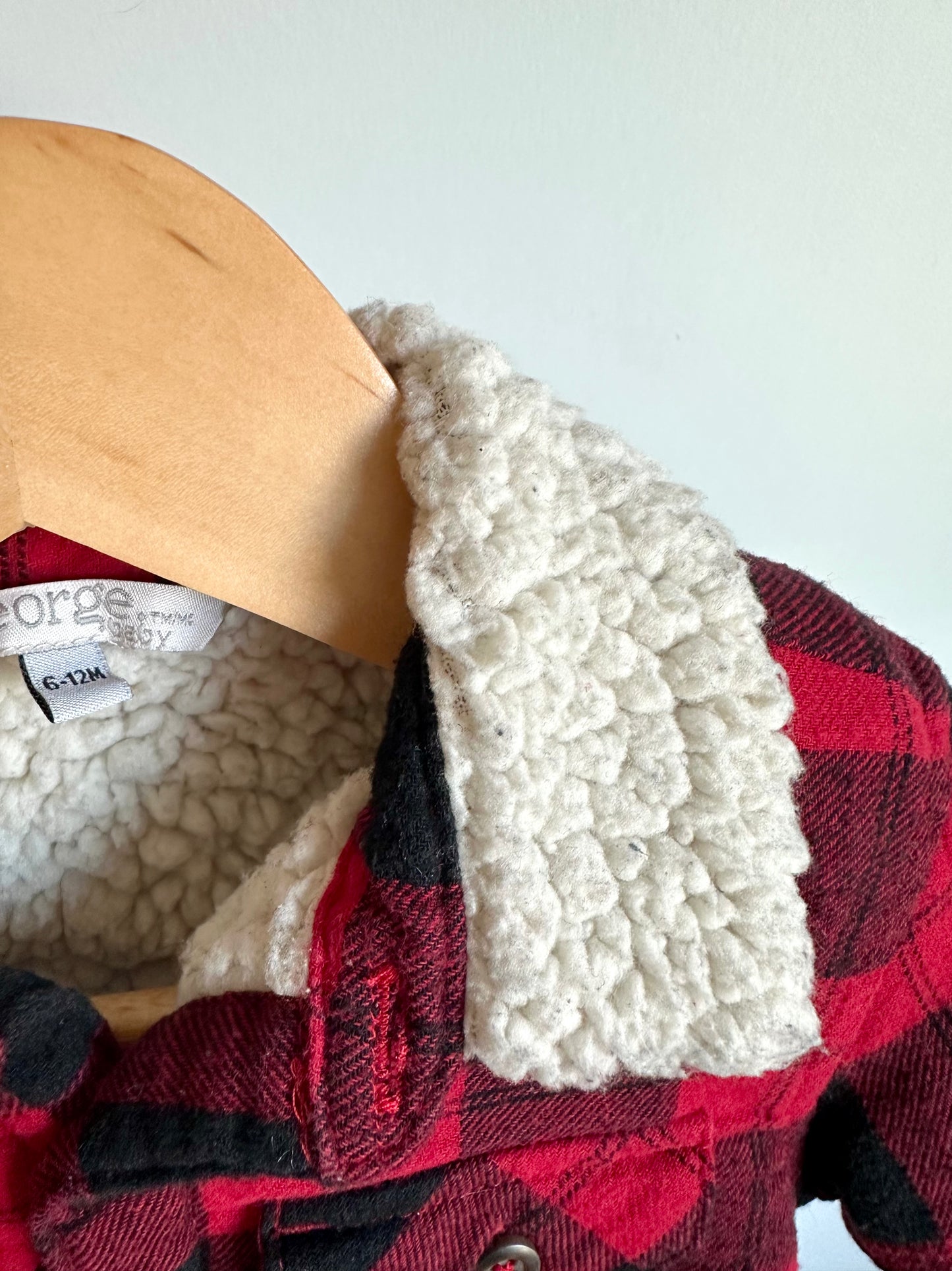 Red Checkered Shacket / 6-12m