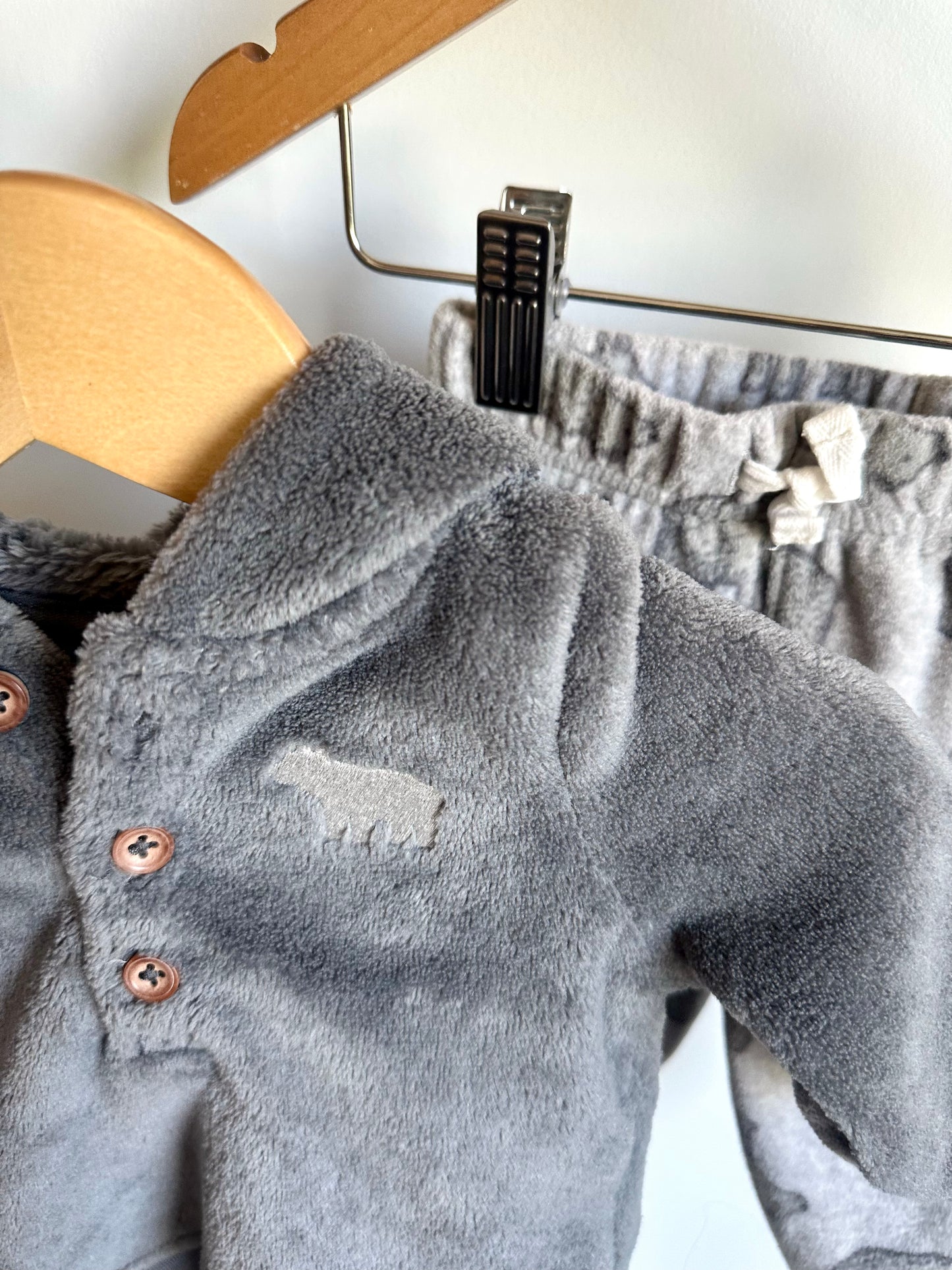 Bear Fleece Hoodie + Pants Set / 3-6m