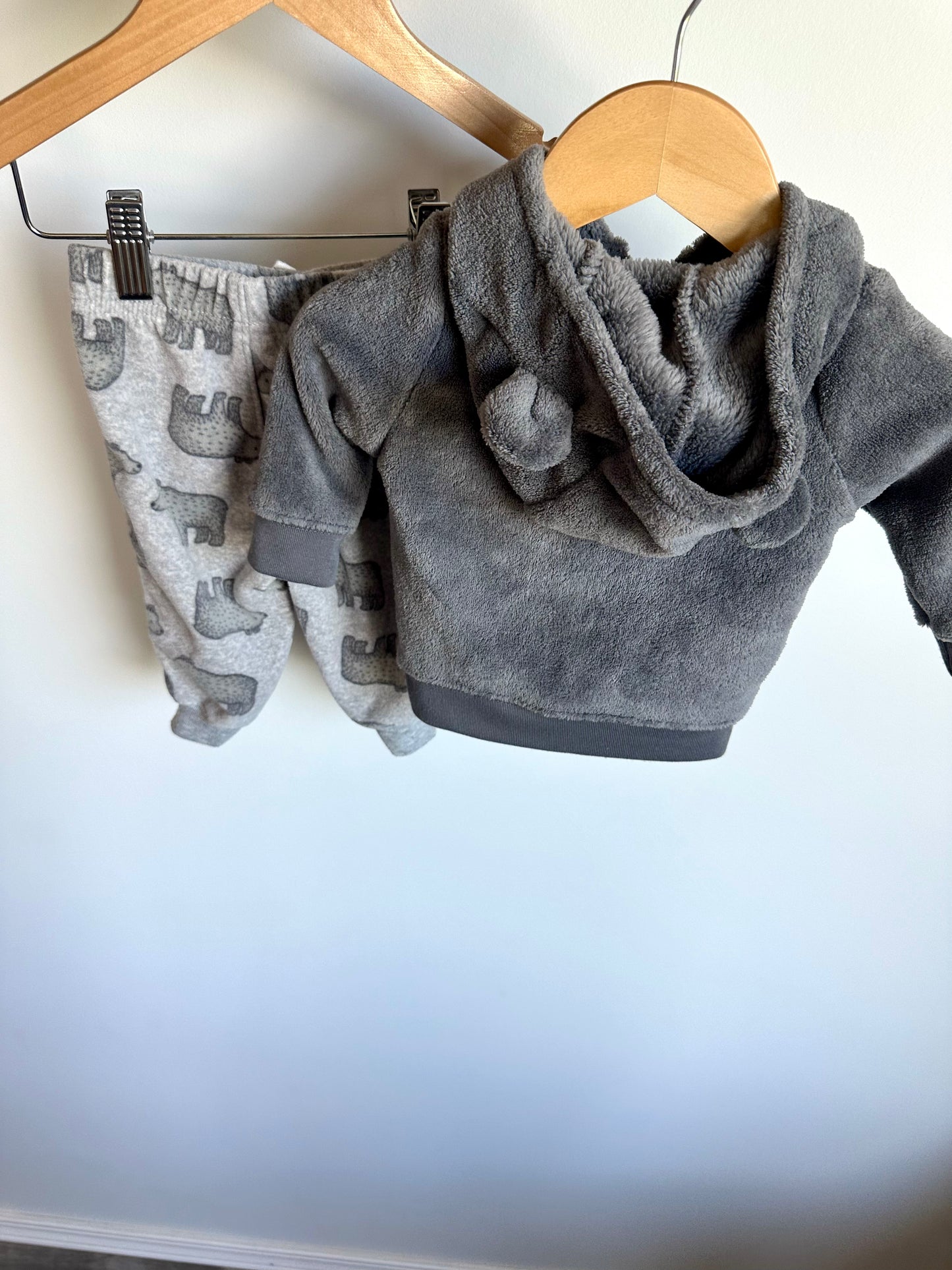 Bear Fleece Hoodie + Pants Set / 3-6m