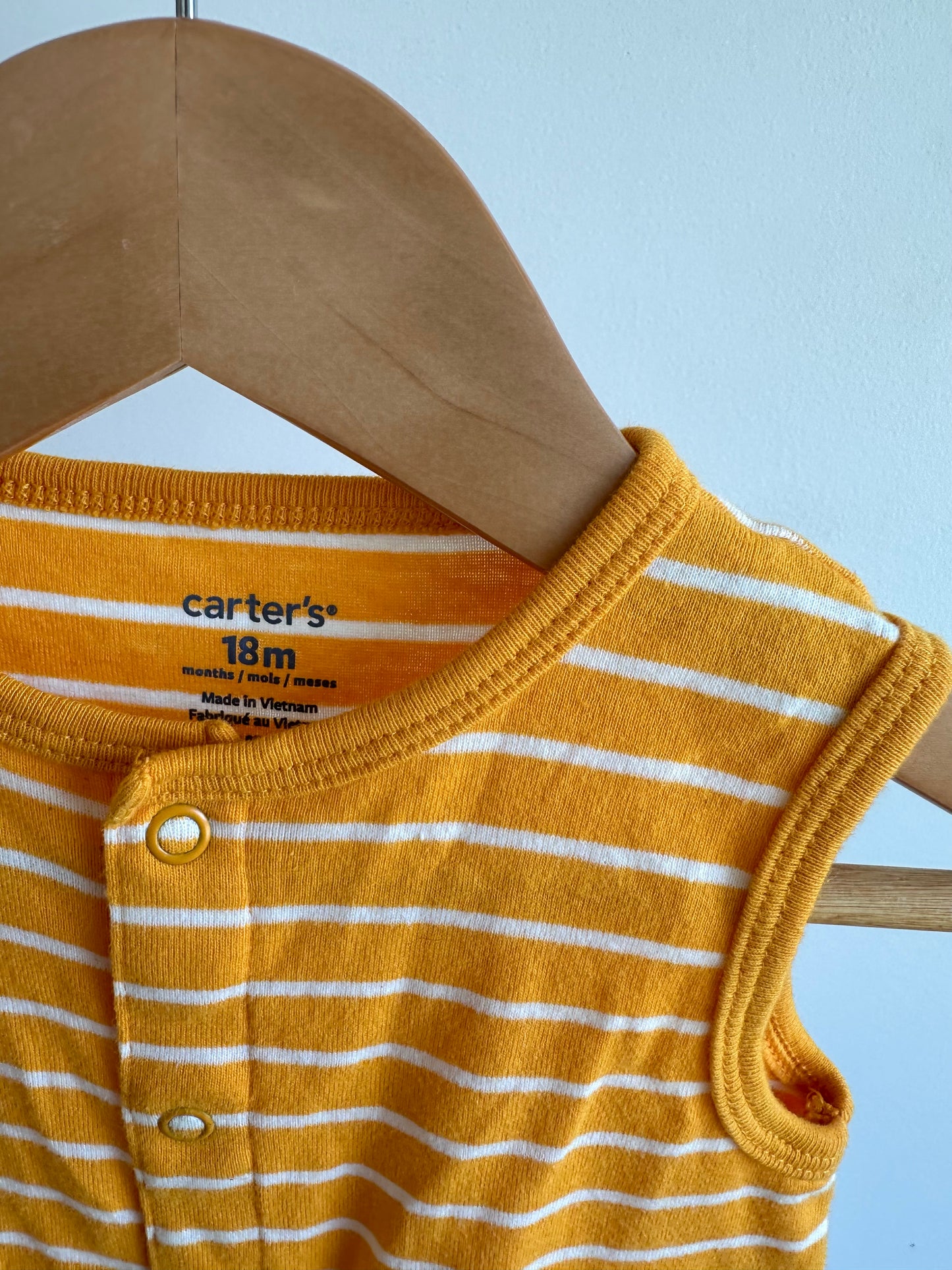Orange Stripe Turtle Tucan Romper / 18m