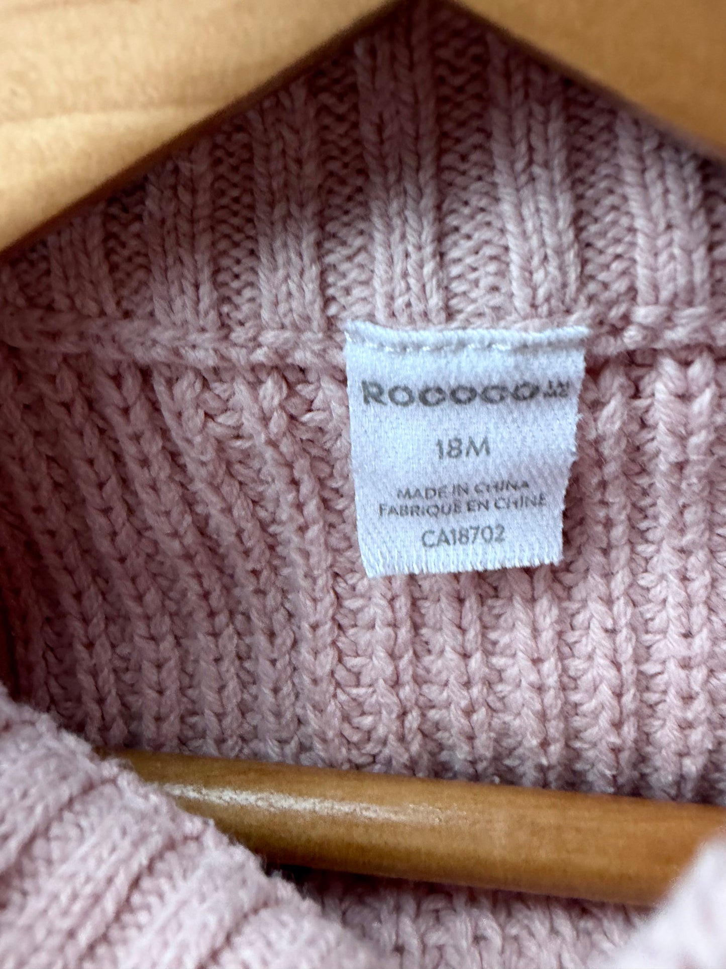 Pink Chunky Knit Sweater / 18m