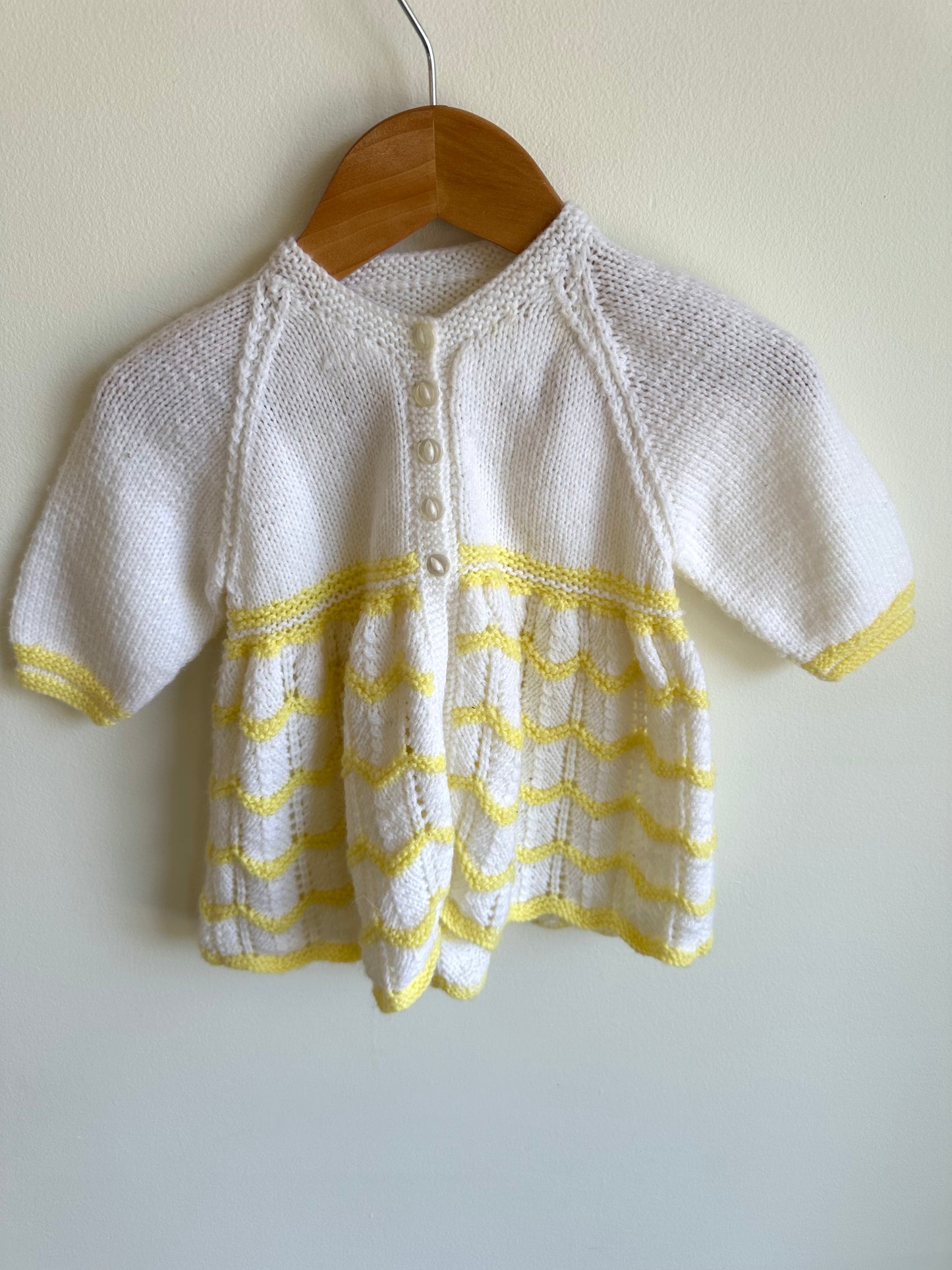 Knit Sweater Dress White + Yellow / 6-9m