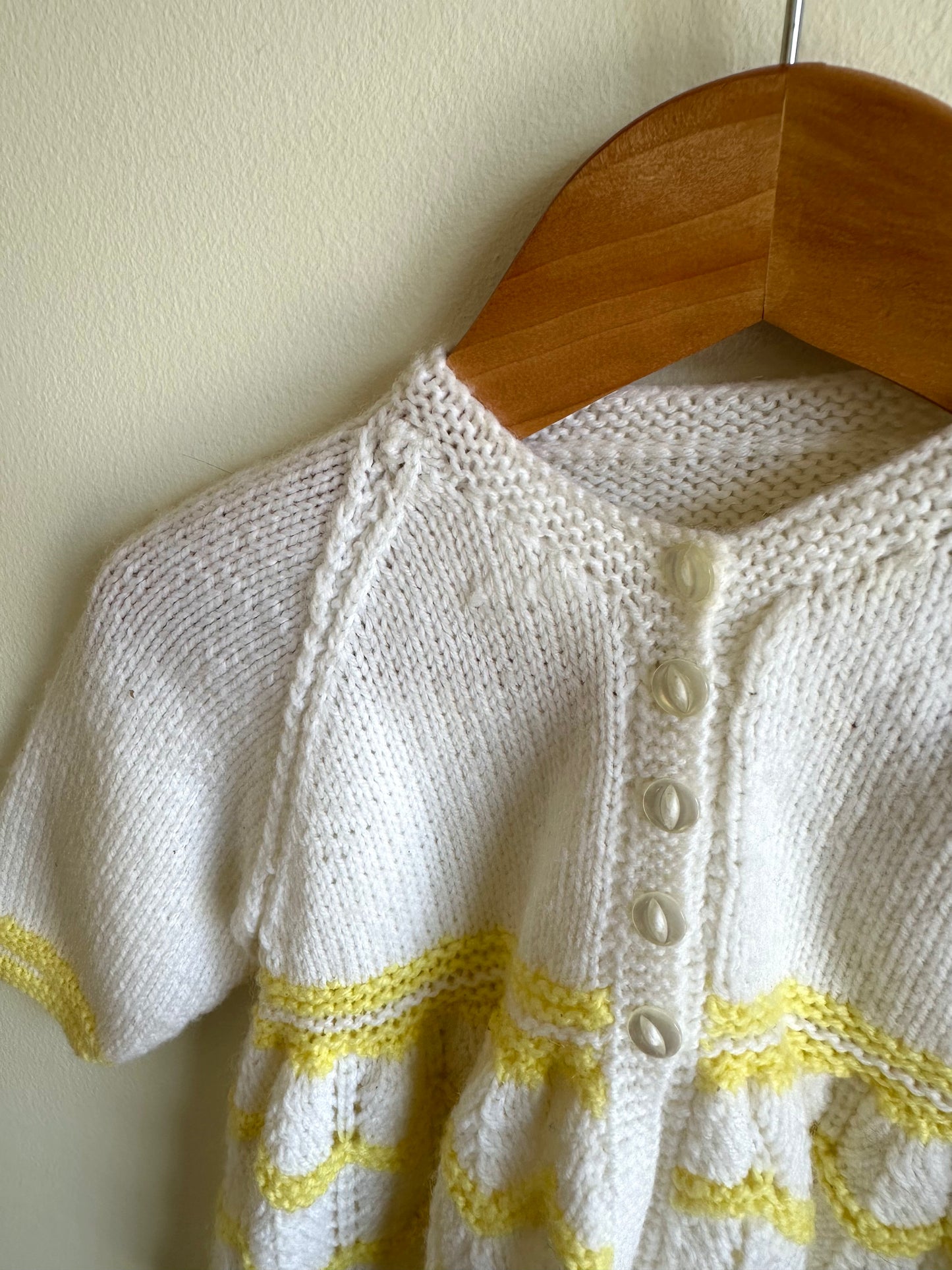 Knit Sweater Dress White + Yellow / 6-9m