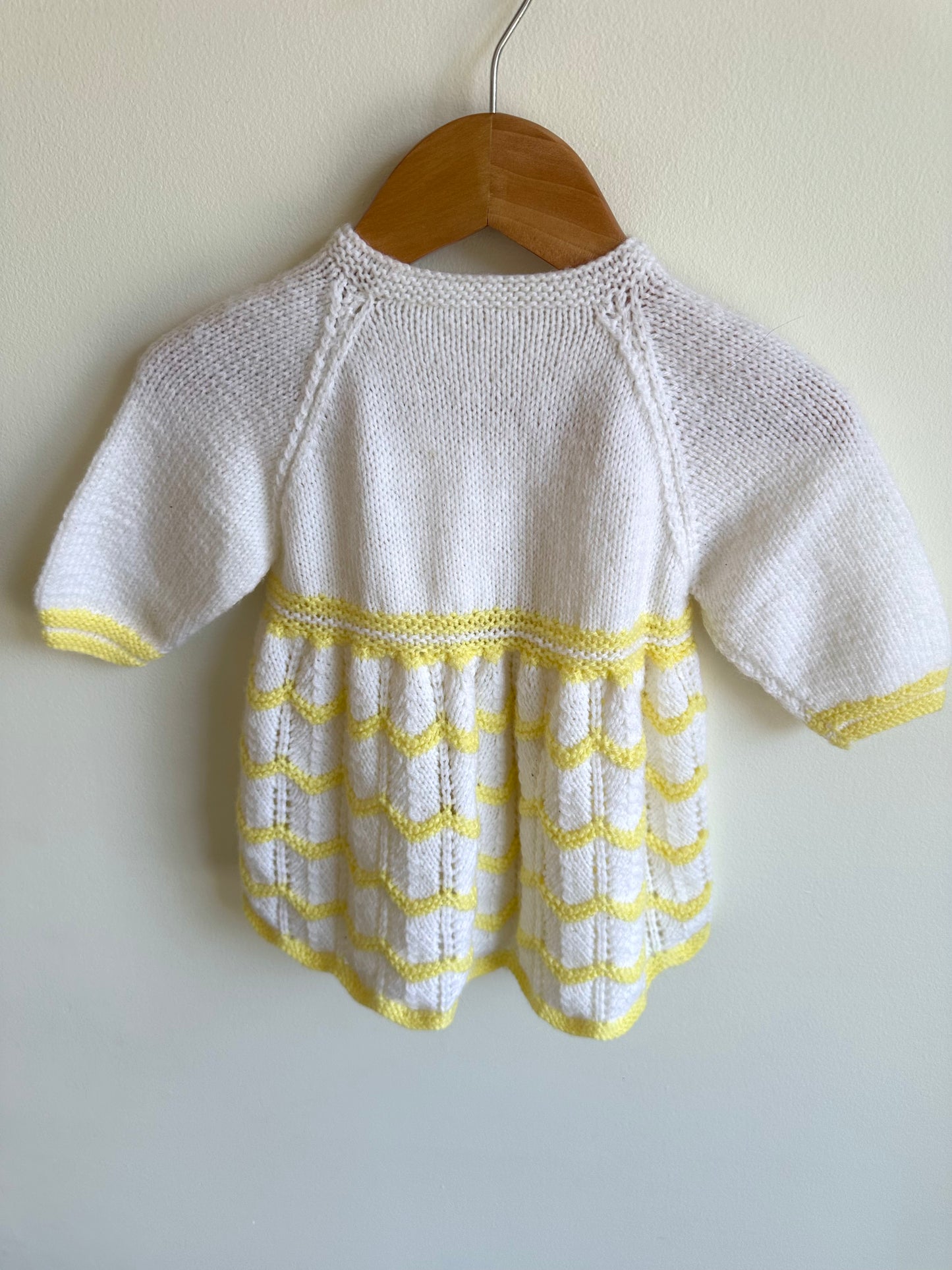Knit Sweater Dress White + Yellow / 6-9m