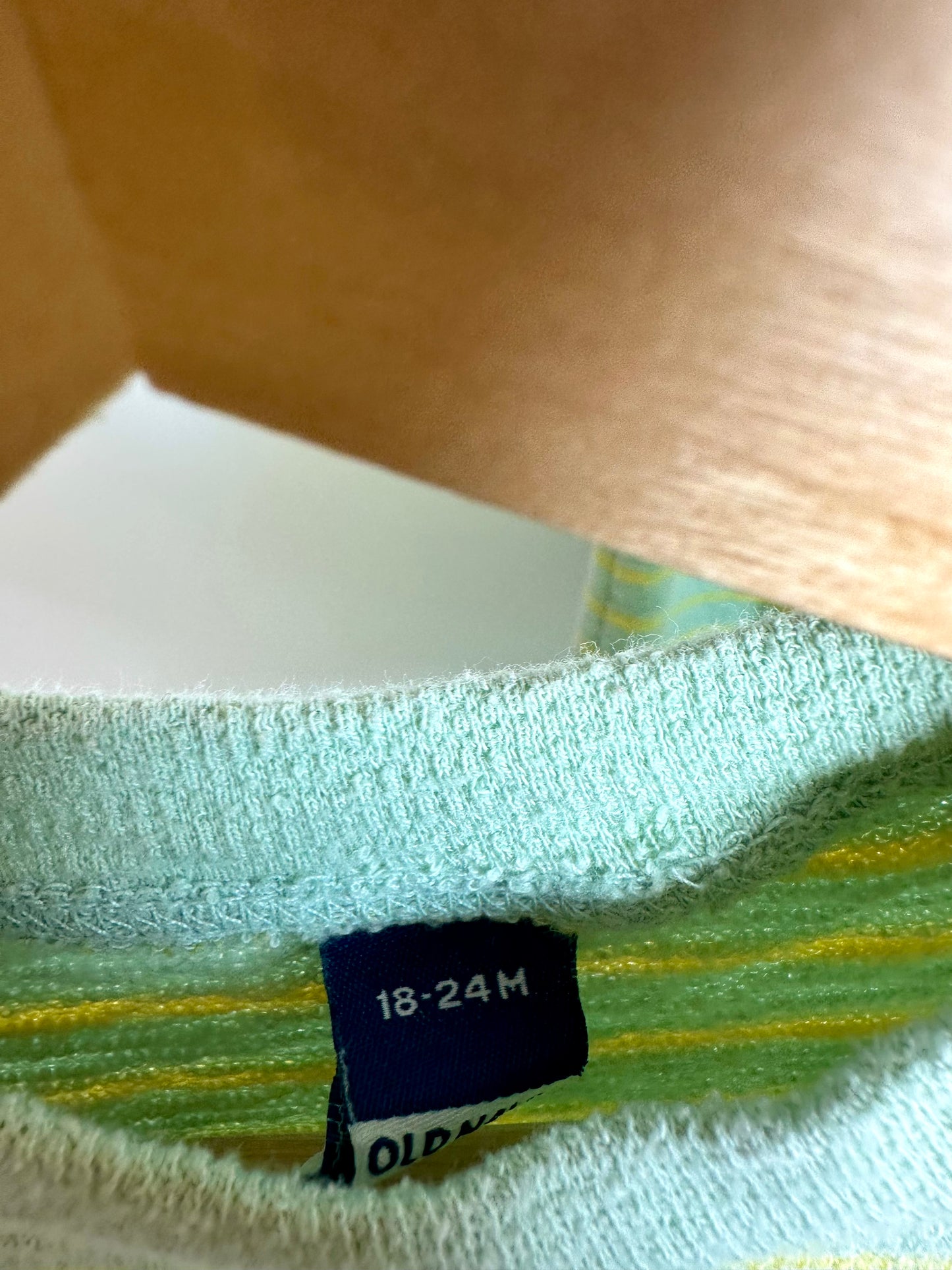 Green + Yellow Striped T-shirt and Shorts Set / 18-24m