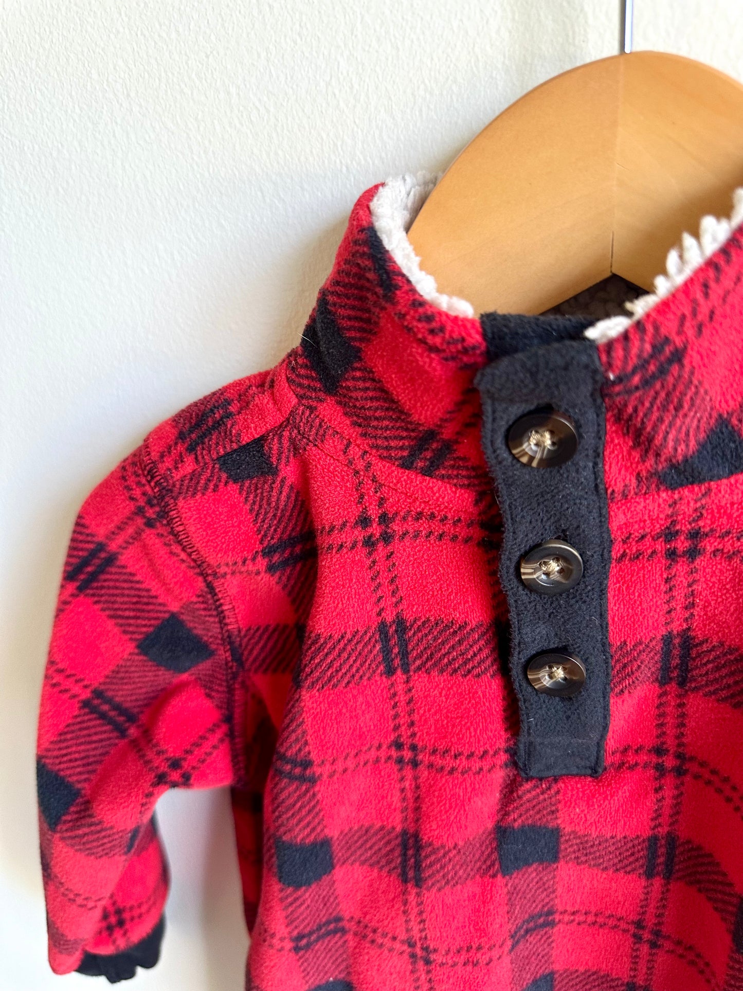 Fleece Plaid Sweater / 18m