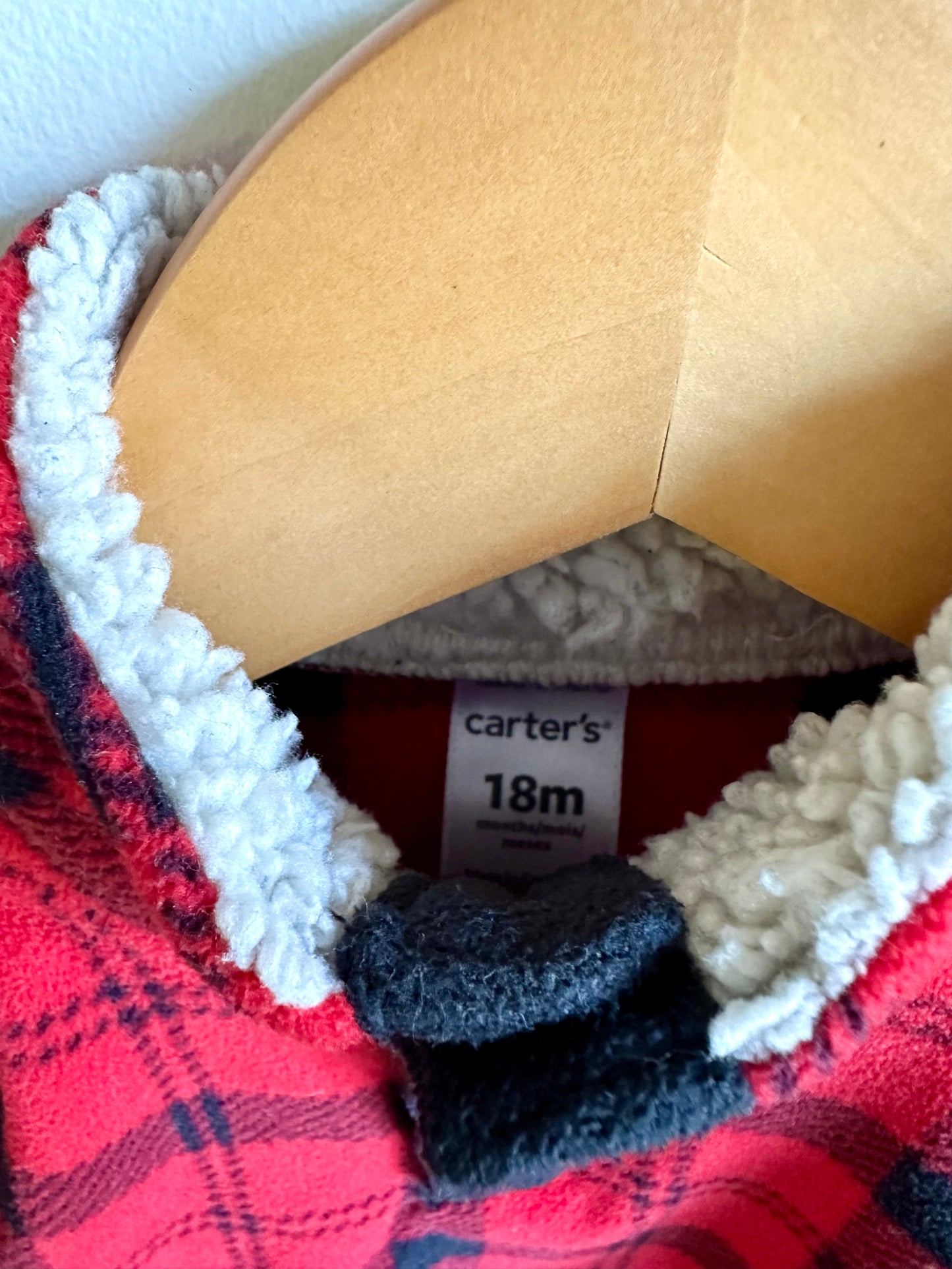Fleece Plaid Sweater / 18m