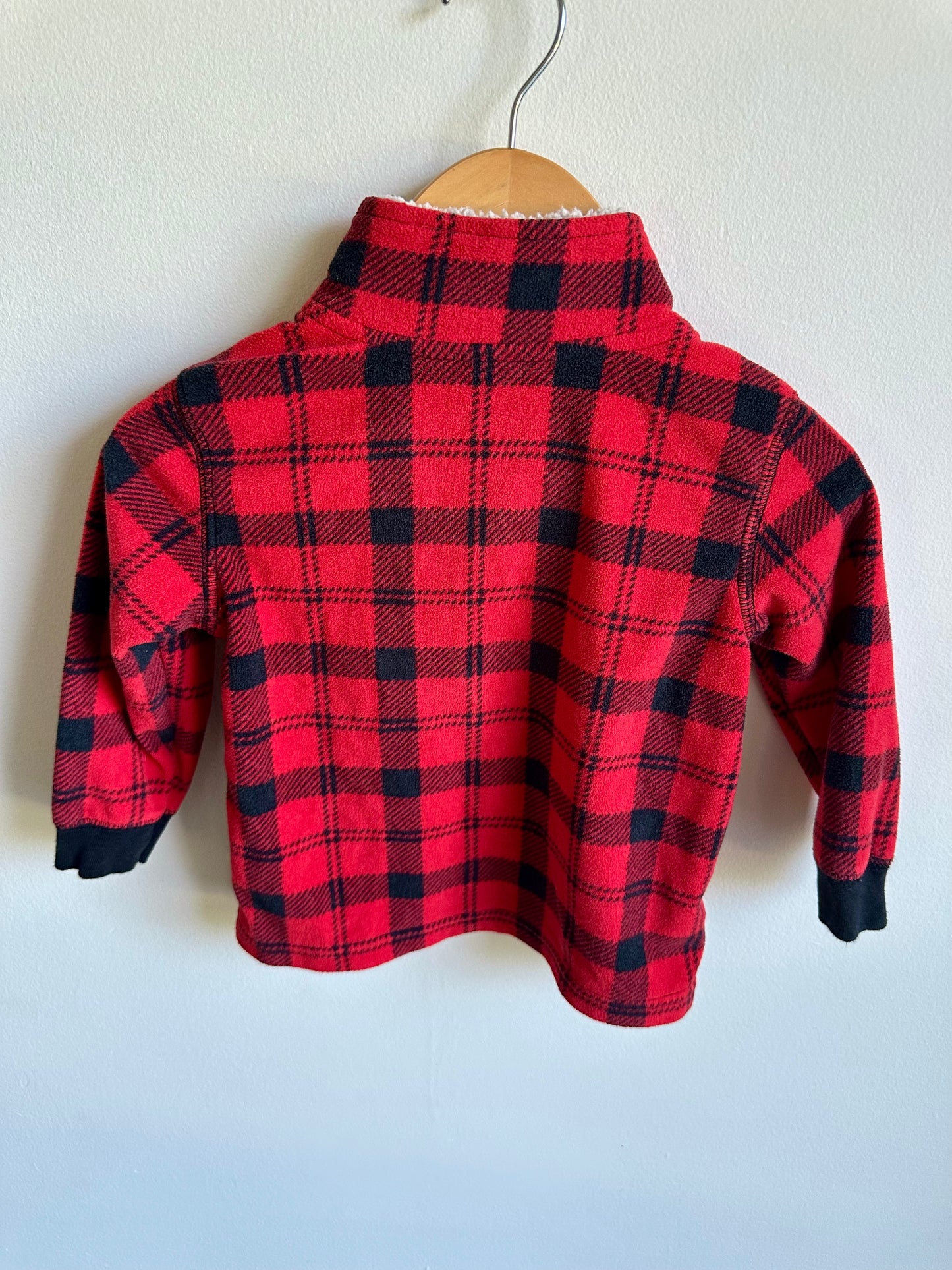 Fleece Plaid Sweater / 18m