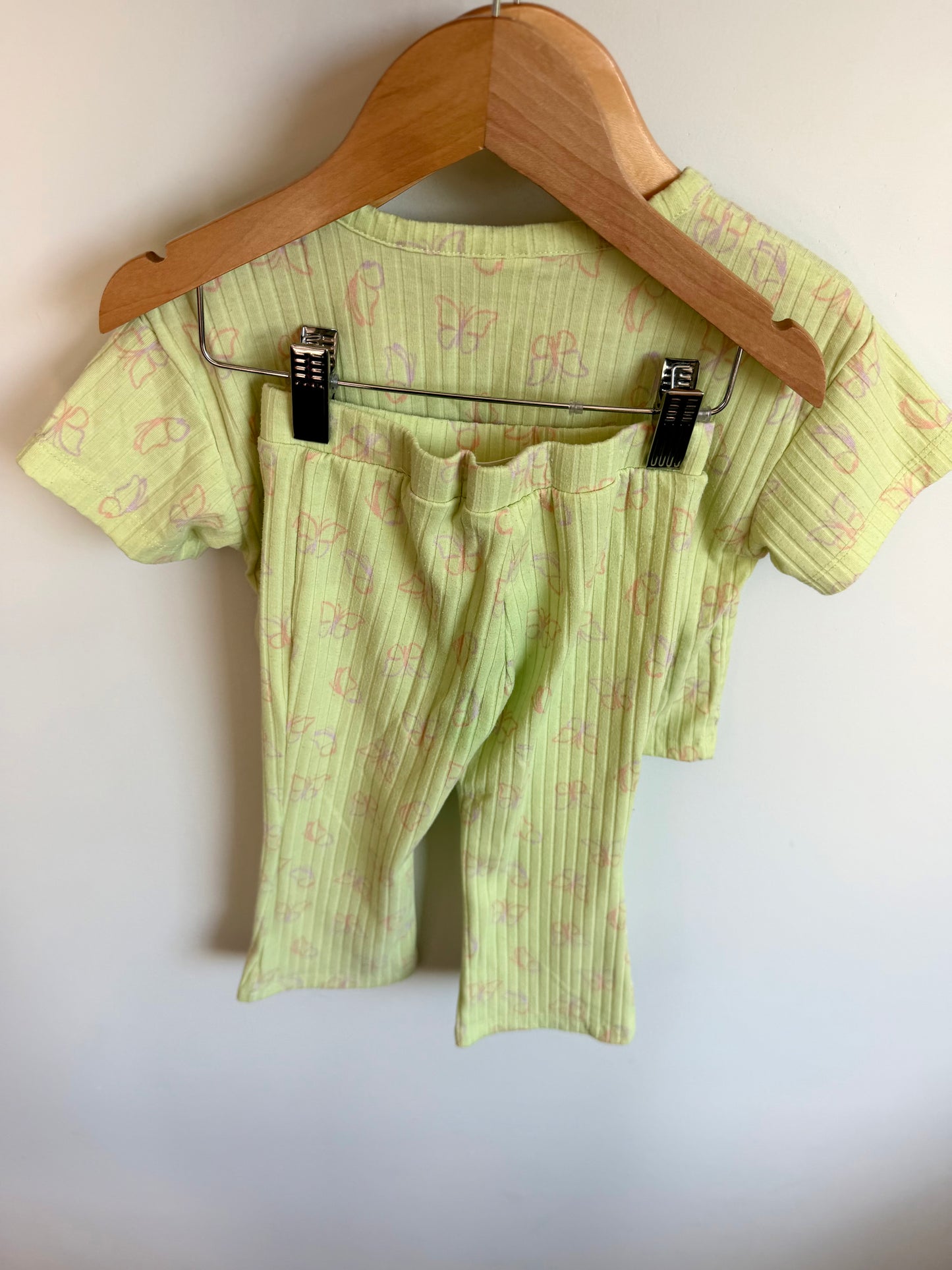 Butterfly Electric Yellow Top + Pants Set / 2T