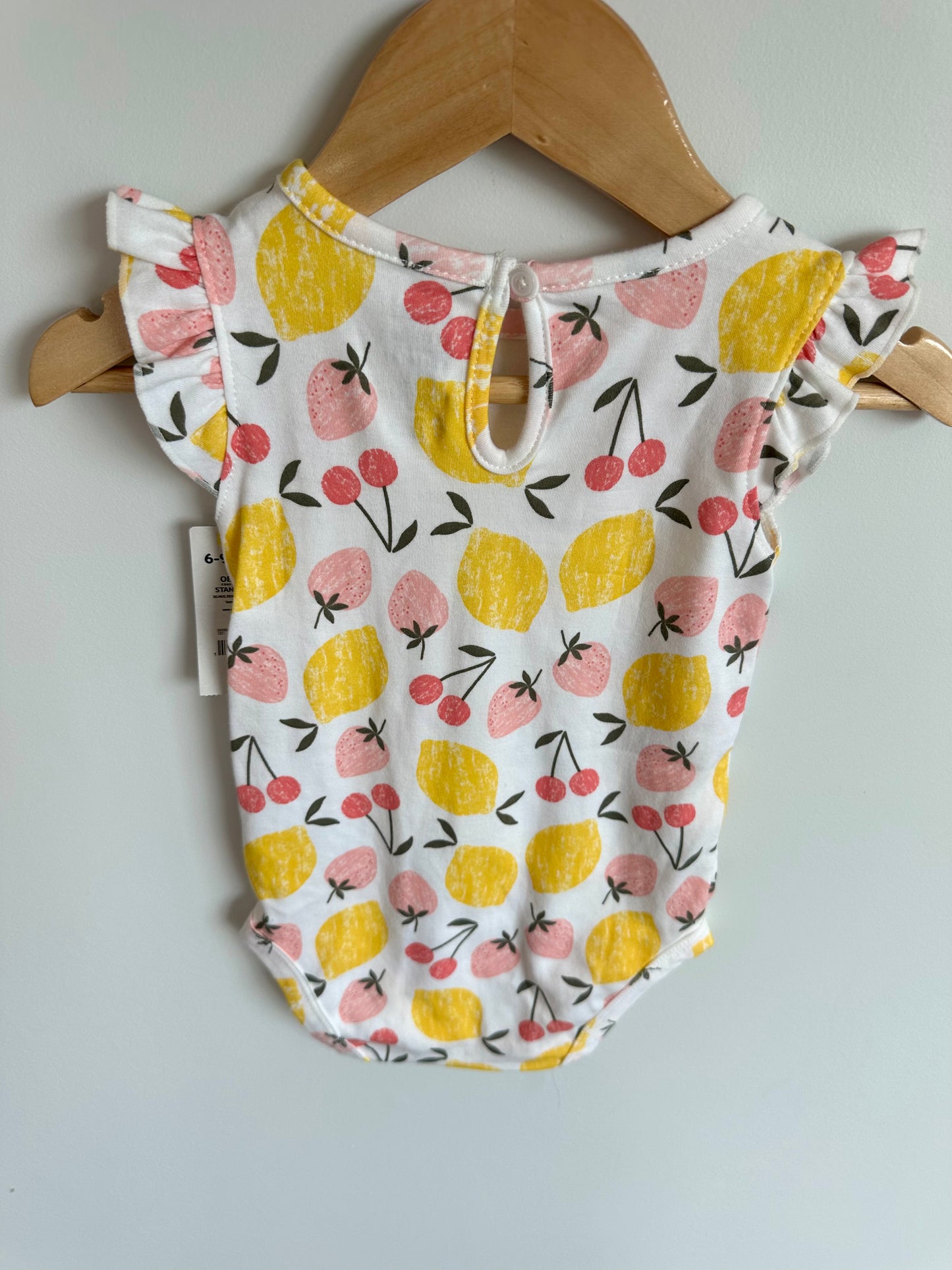 Fruit Ruffle Sleeve Bodysuit (With Tags) / 6-9m