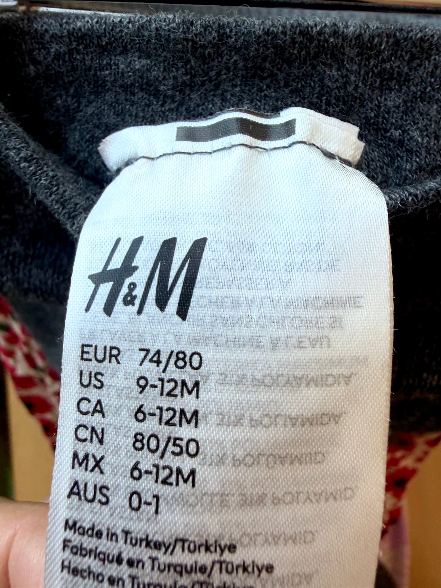 H&M Grey Ribbed Tights / 9-12m