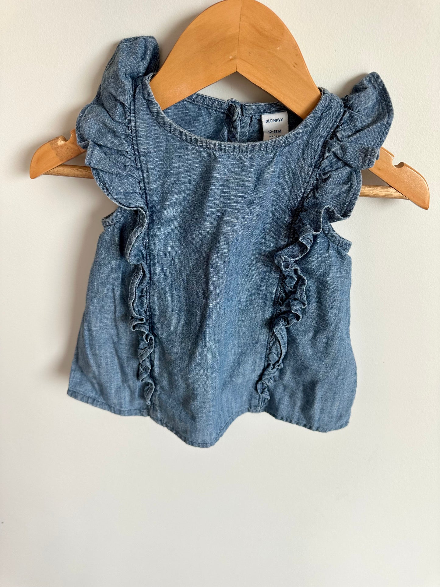 Chambray Ruffle Top / 12-18m
