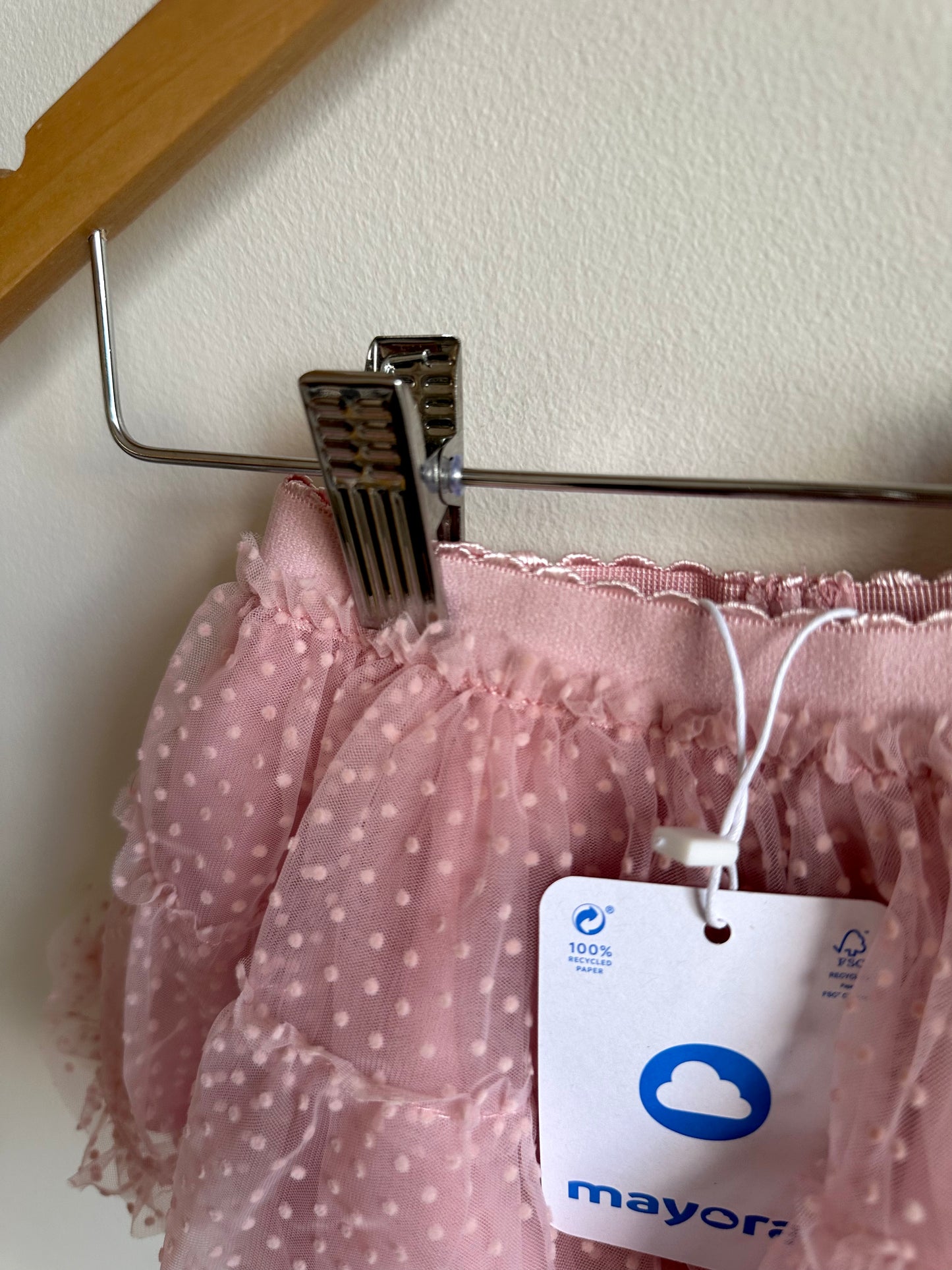 Mayoral Pink Dotted Tulle Skirt (With Tags) / 6m