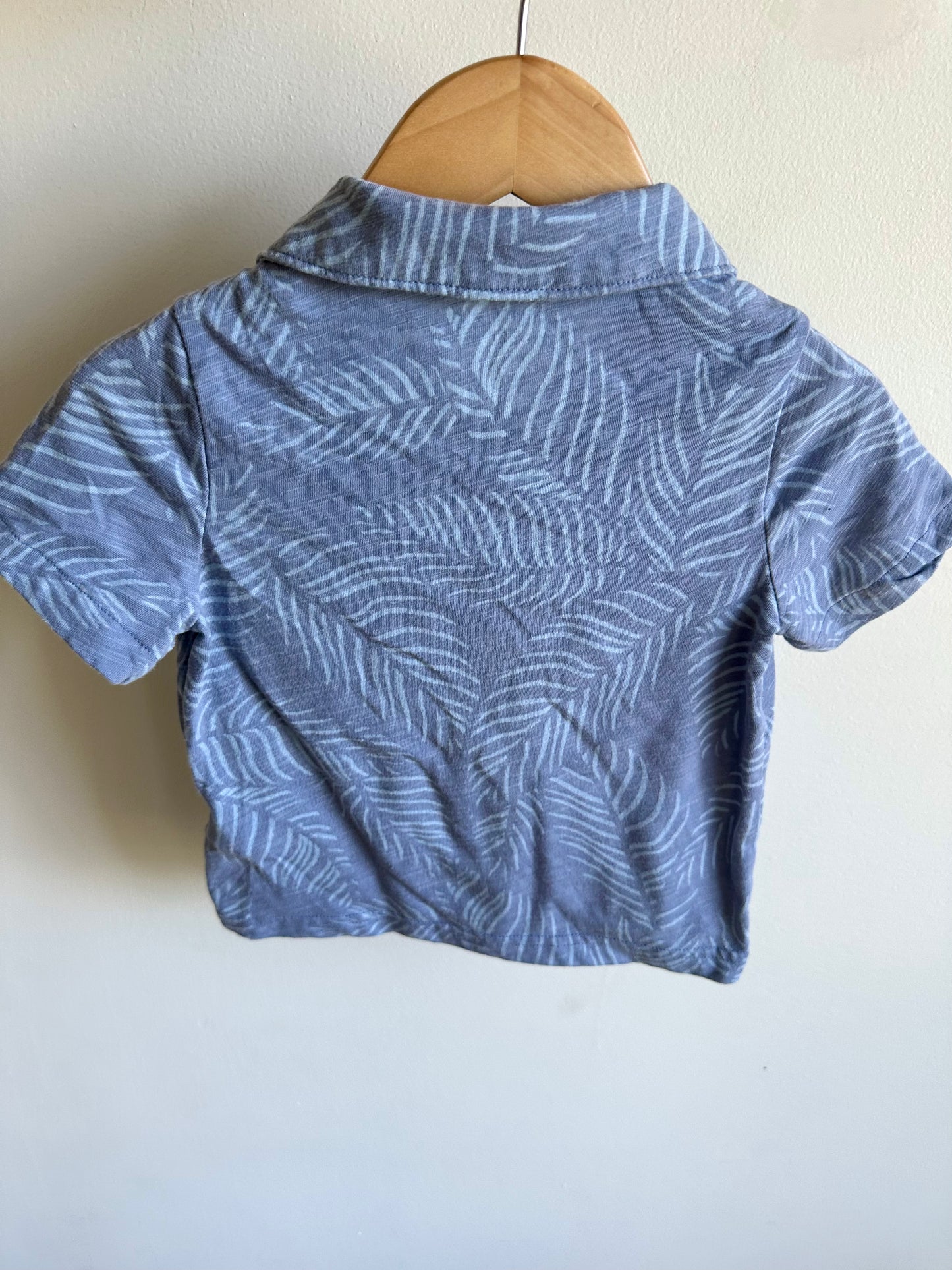 Palm Tree Pattern Button Up T-Shirt / 24m