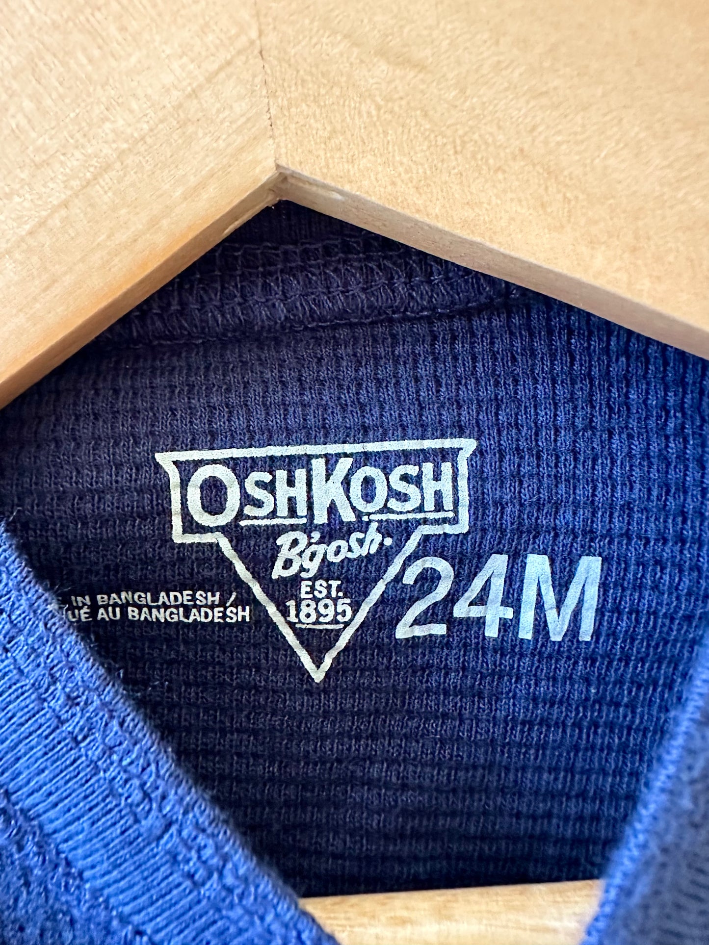 OshKosh Navy Waffle Bodysuit / 24m