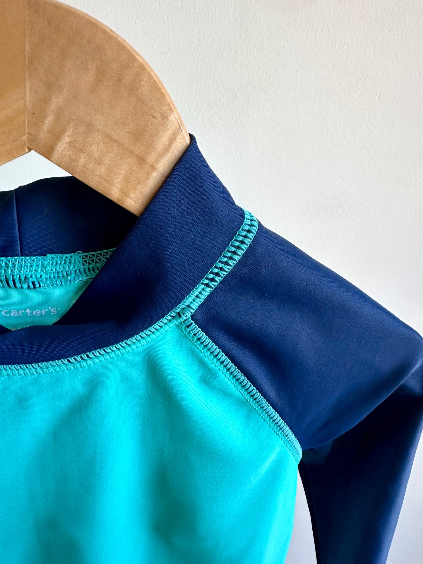 Long Sleeve Two Toned Blue Swim Top / 2T