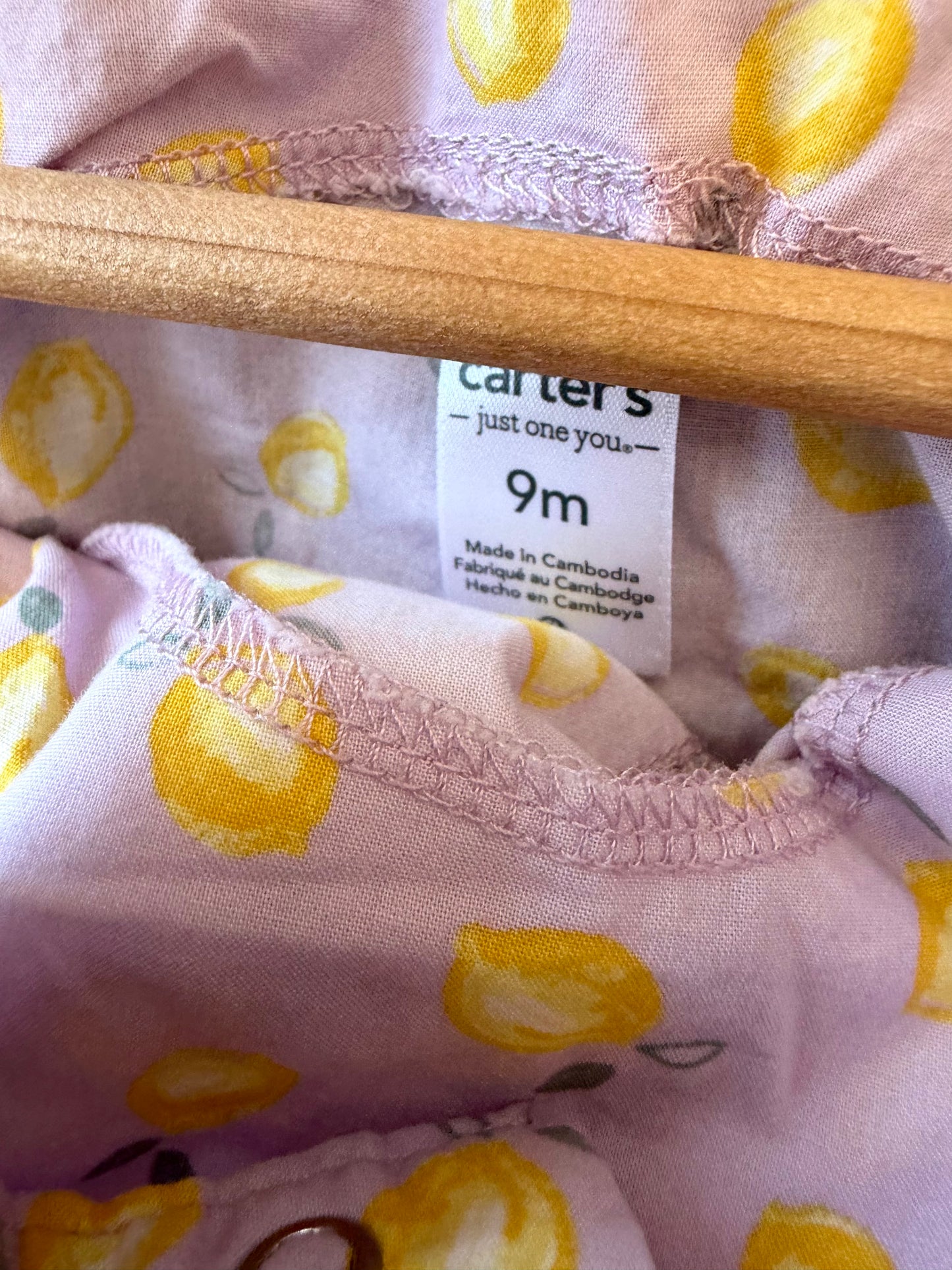 Lemon Overall Shorts / 9m