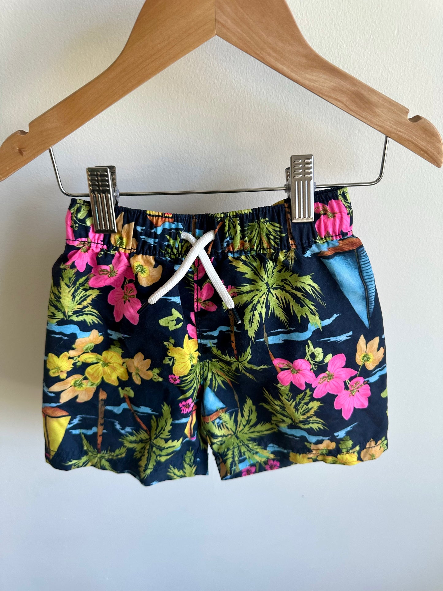 Tropical Drawstring Swim Shorts / 2T