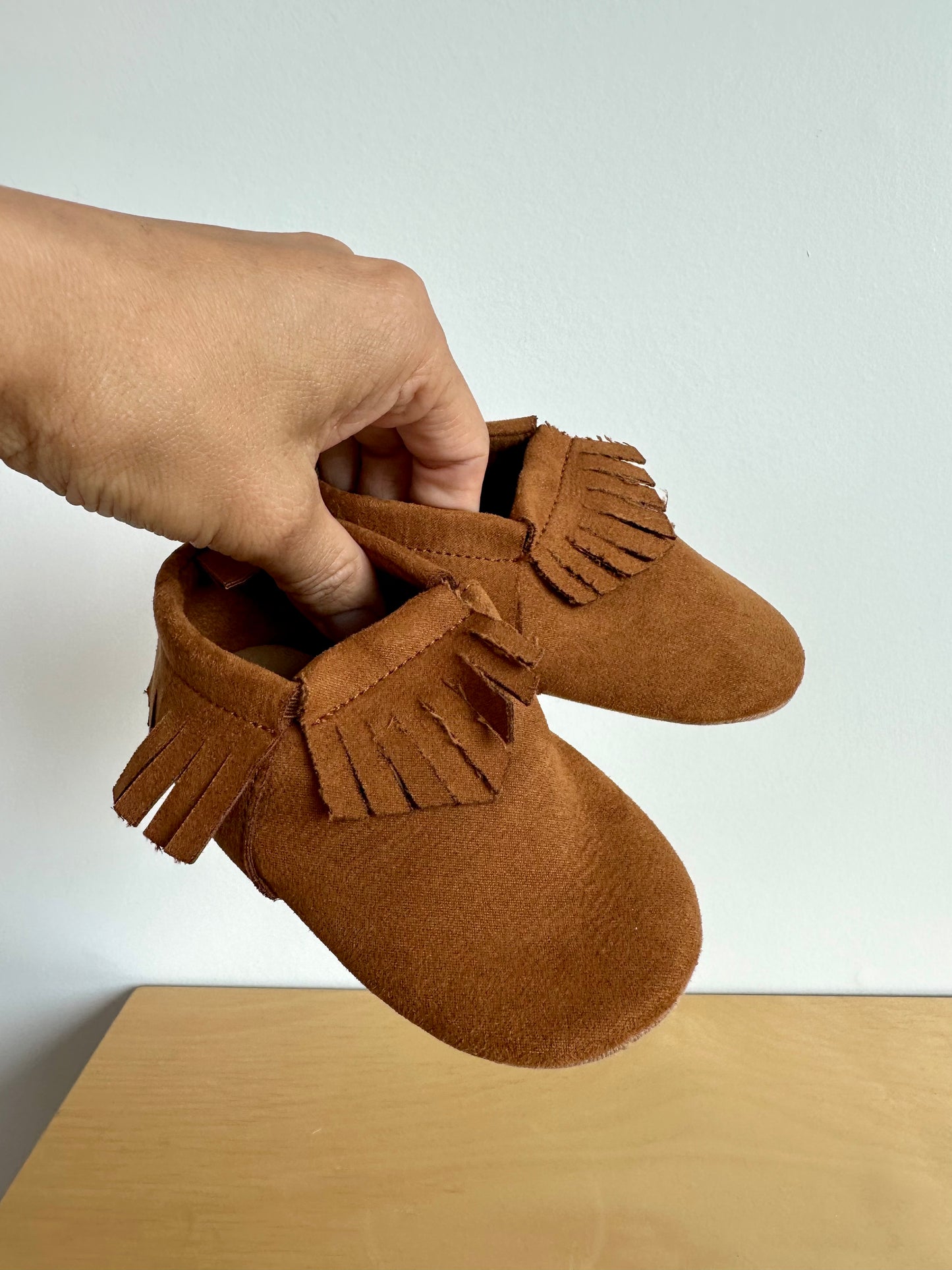 Brown Tassle Soft Sole Slippers / 18-24m