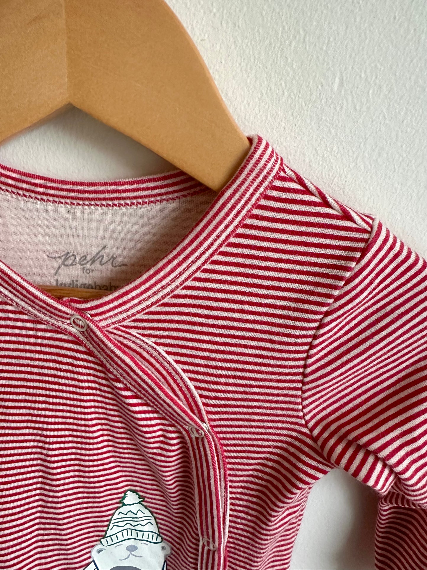 Polar Bear Red Stripe Sleeper / 6-12m
