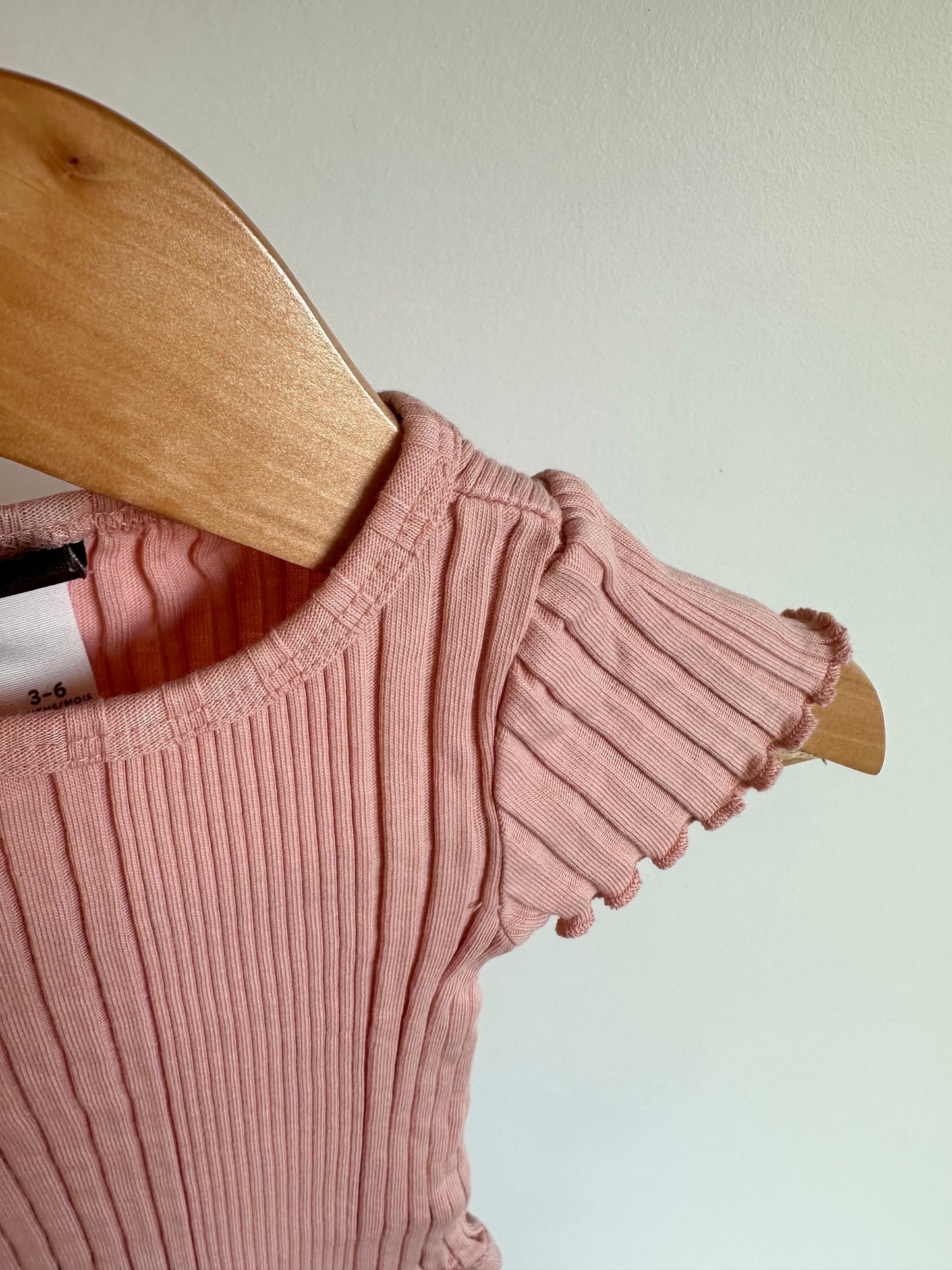 Tea Collection Pink Rib Bodysuit / 3-6m
