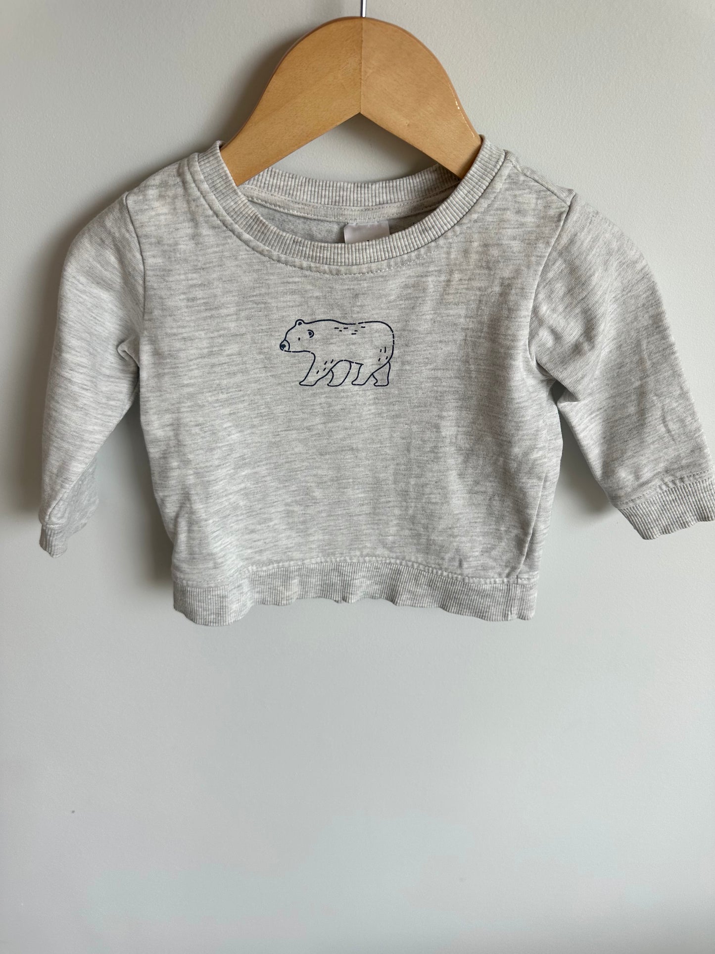 Grey Polar Bear Crewneck / 6-12m