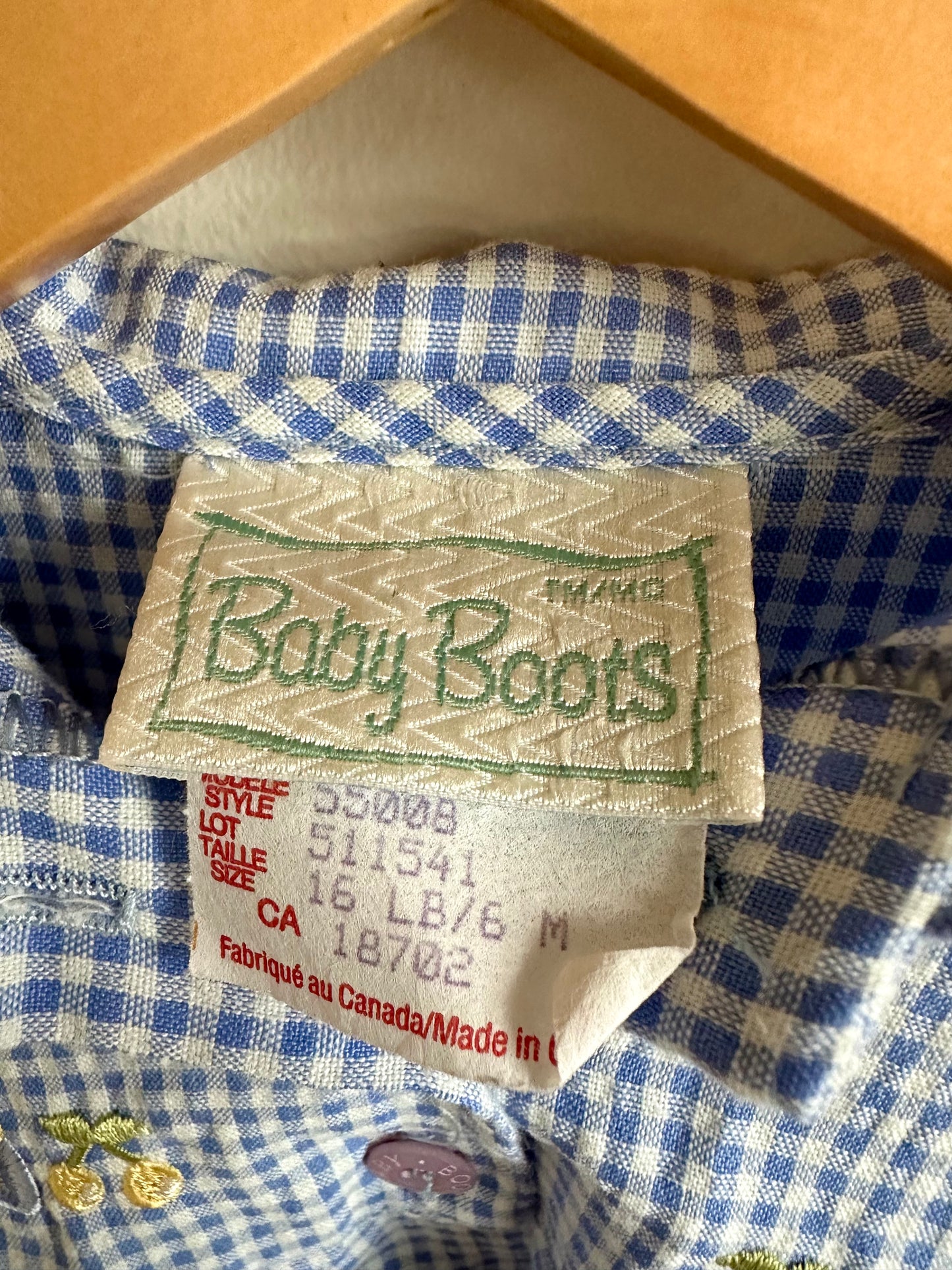 Vintage Blue Checkered Dress / 6m