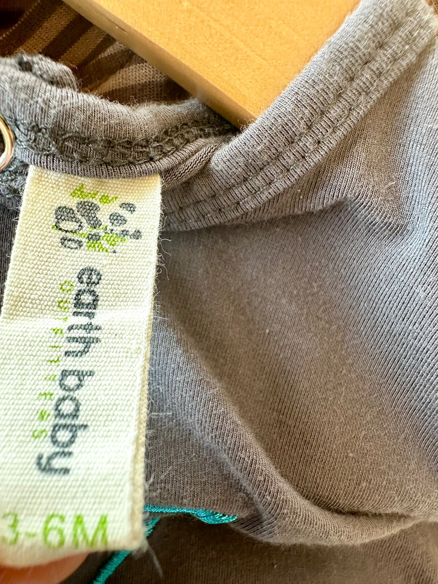 Bamboo Grey Lightening Jumpsuit with Diaper Flap / 3-6m