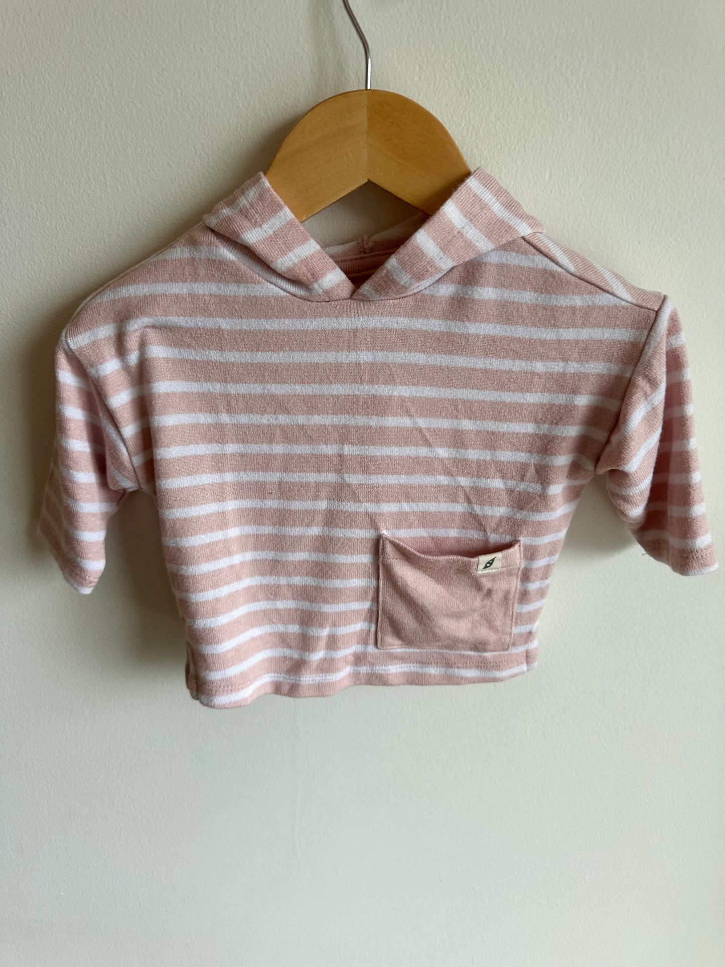 White + Pink Hooded Top / 0-3m
