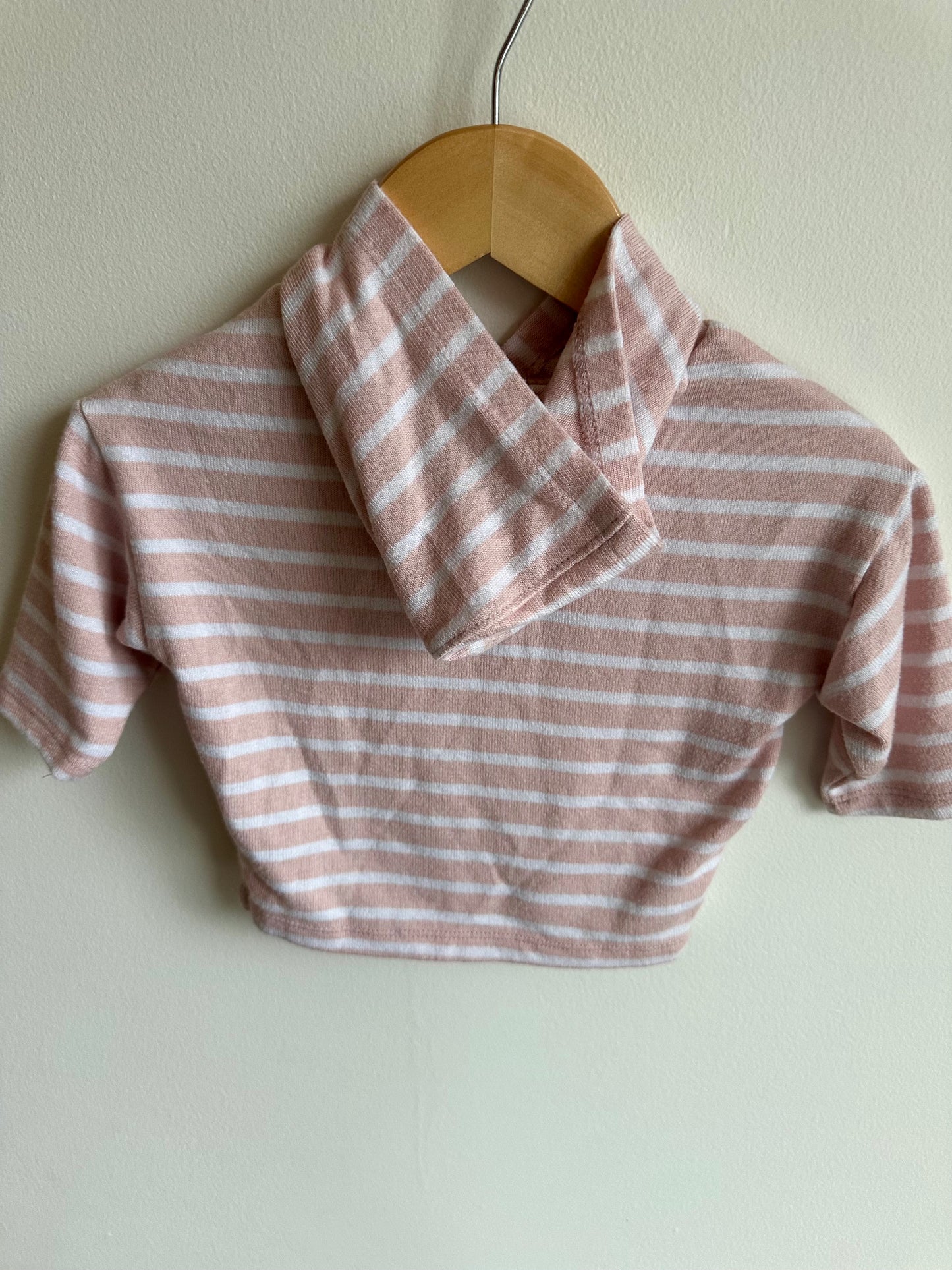 White + Pink Hooded Top / 0-3m