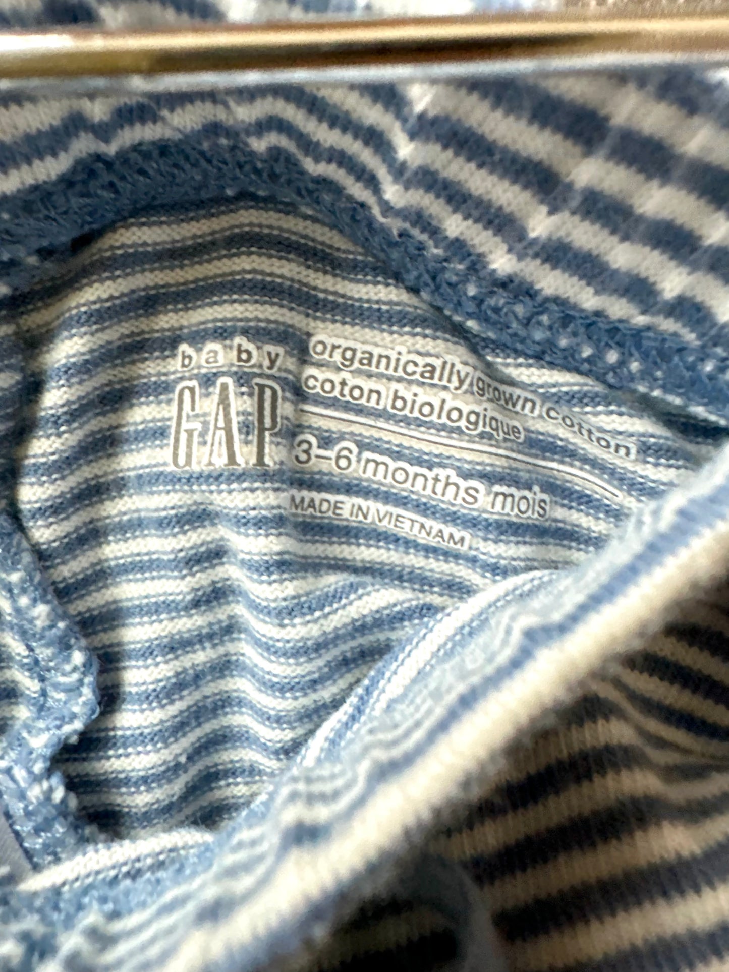 Gap Organic Blue Striped Pants / 3-6m