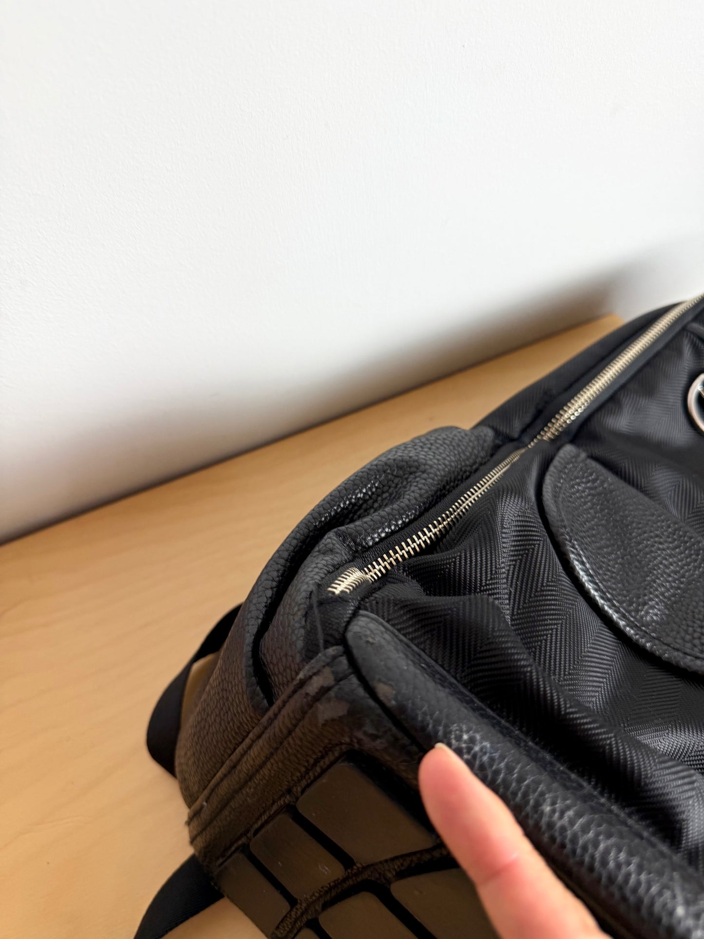 Itzy Ritzy Black "Herringbone Boss" Backpack Diaper Bag (No Shipping)