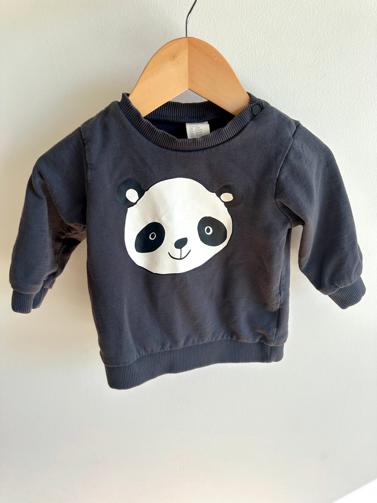 H&M Panda Crewneck + Joggers Set / 9-12m