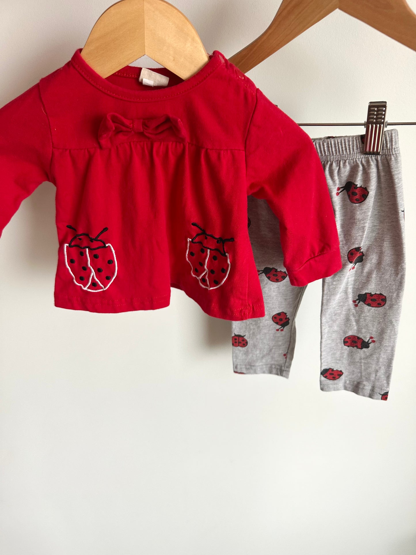 Ladybug Top + Pants Set / 0-3m