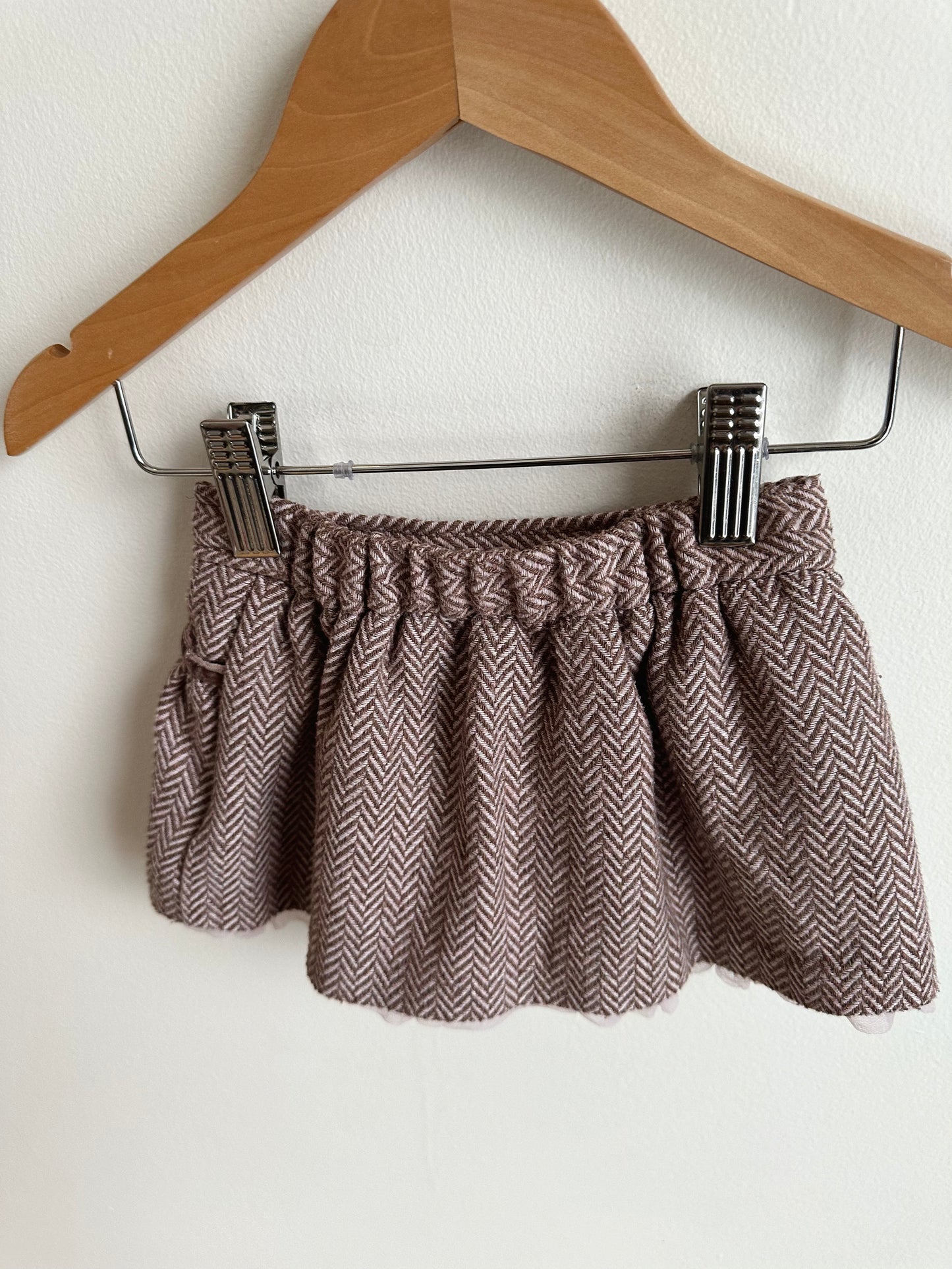 Lined Tweed Skirt with Pockets / 3-6m