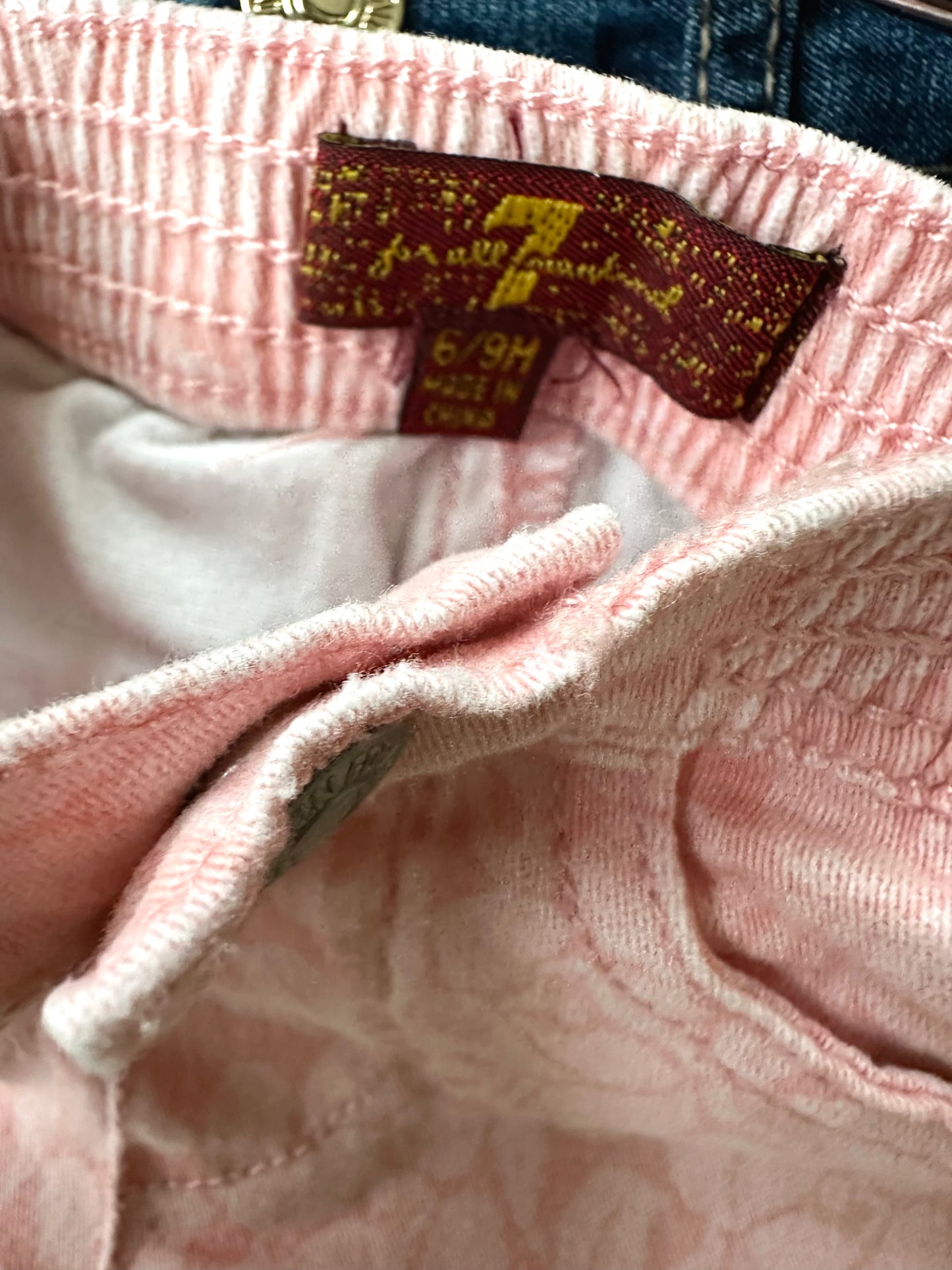 Pink Floral Jeans / 6-9m