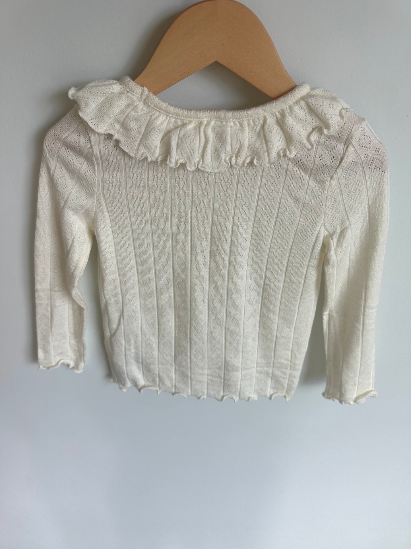 Eyelet Ruffle Neck Top / 3T